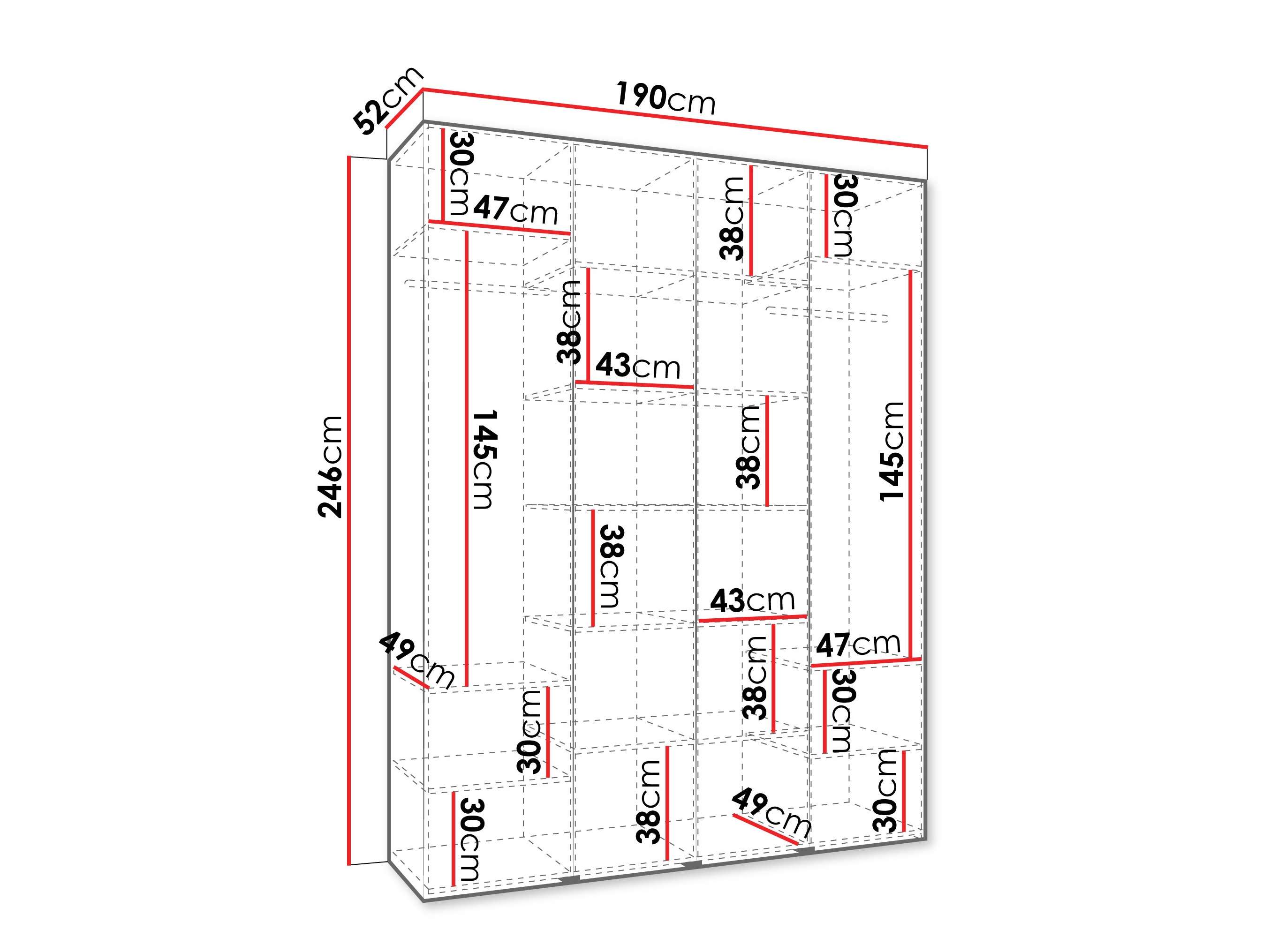 Kledingkast Hartford 564 (Wit)