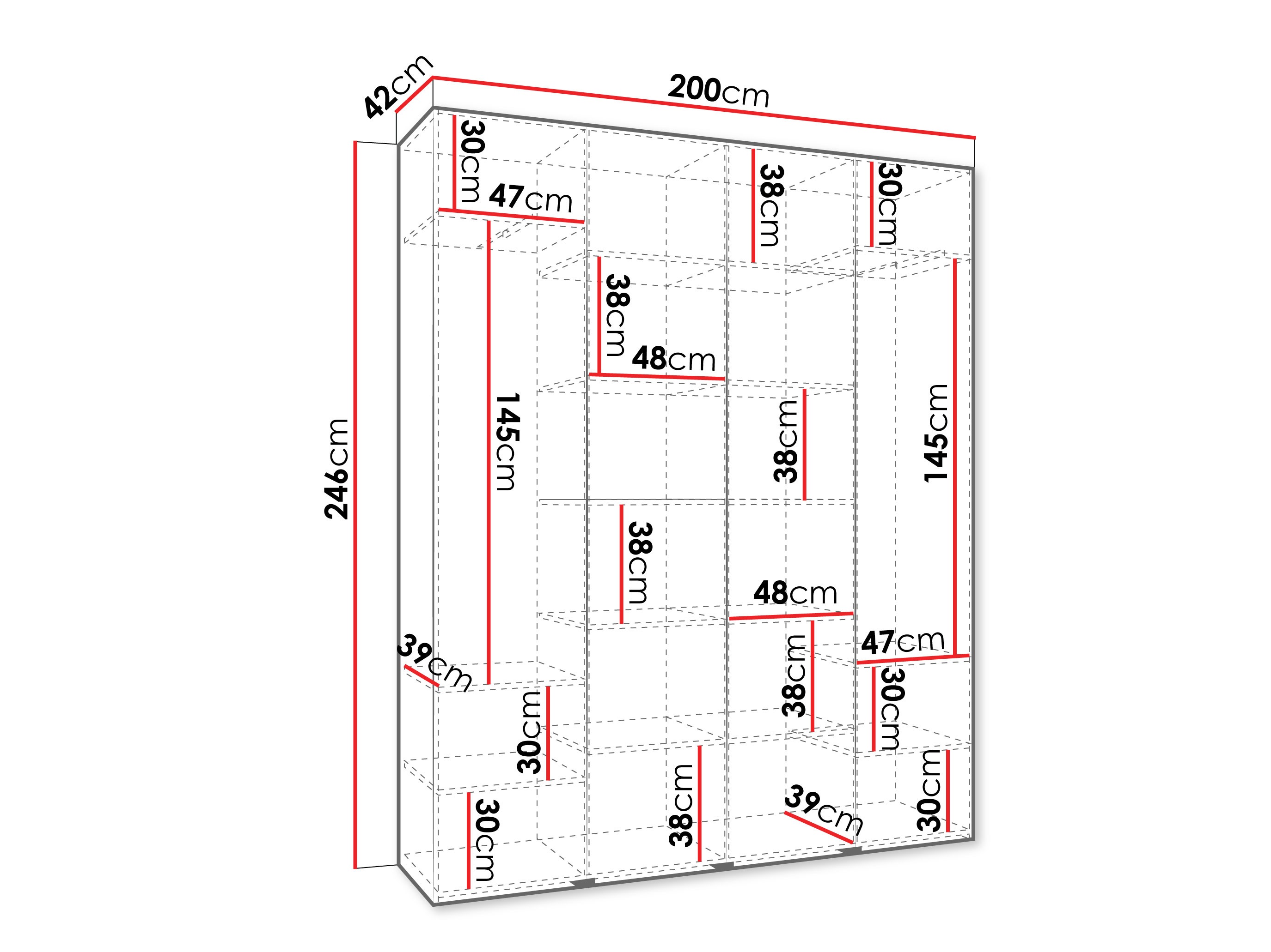 Kledingkast Hartford 564 (Wit)