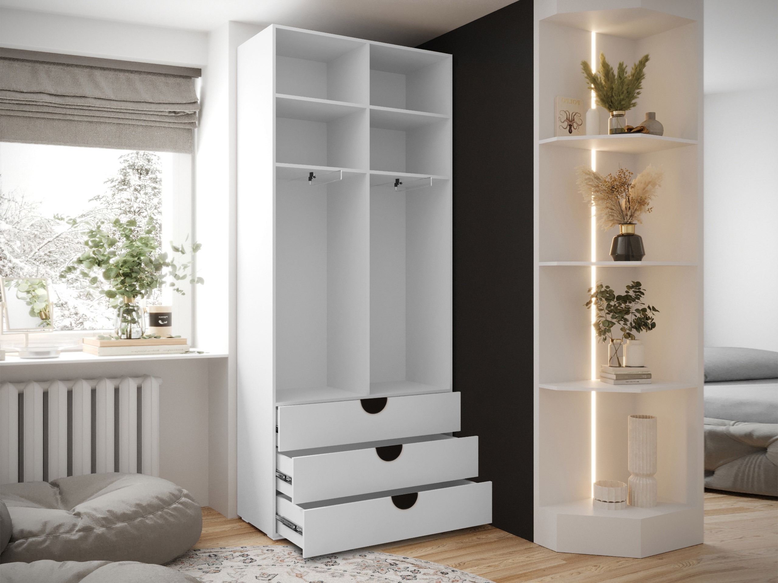 Kledingkast Hartford 565 (Zwart)