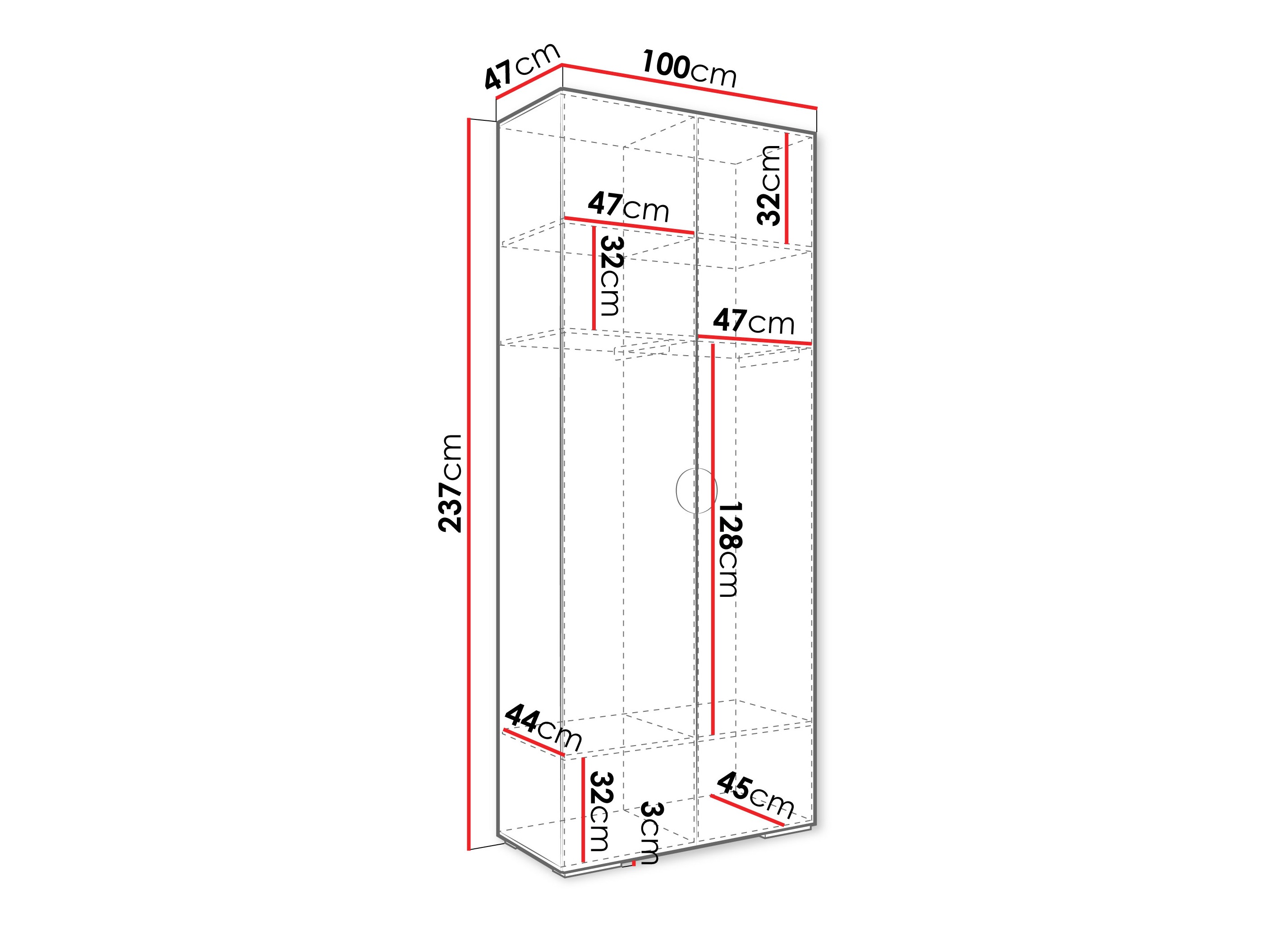 Kledingkast Hartford 566 (Wit)