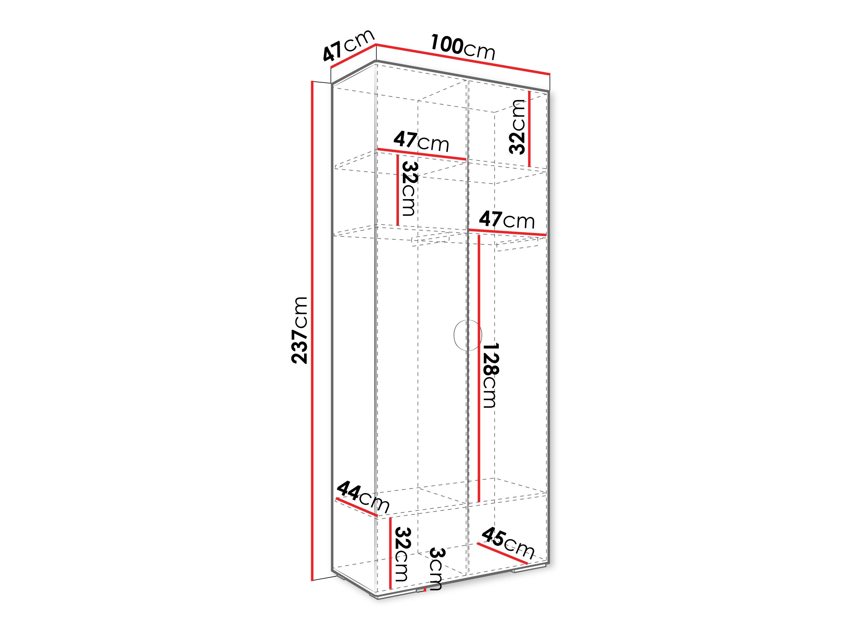 Kledingkast Hartford 566 (Zwart)
