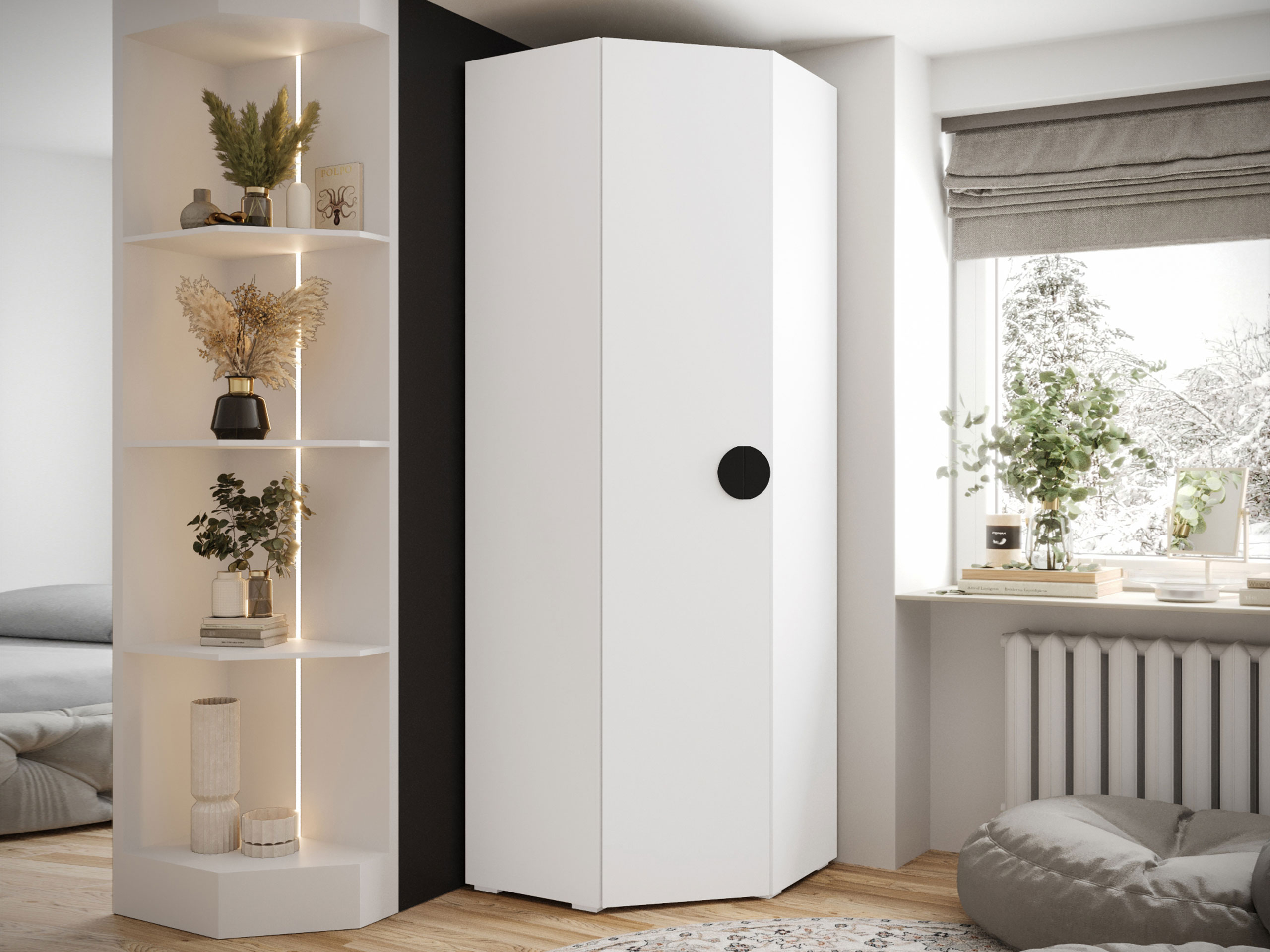 Hoekkledingkast Hartford 568 (Wit)