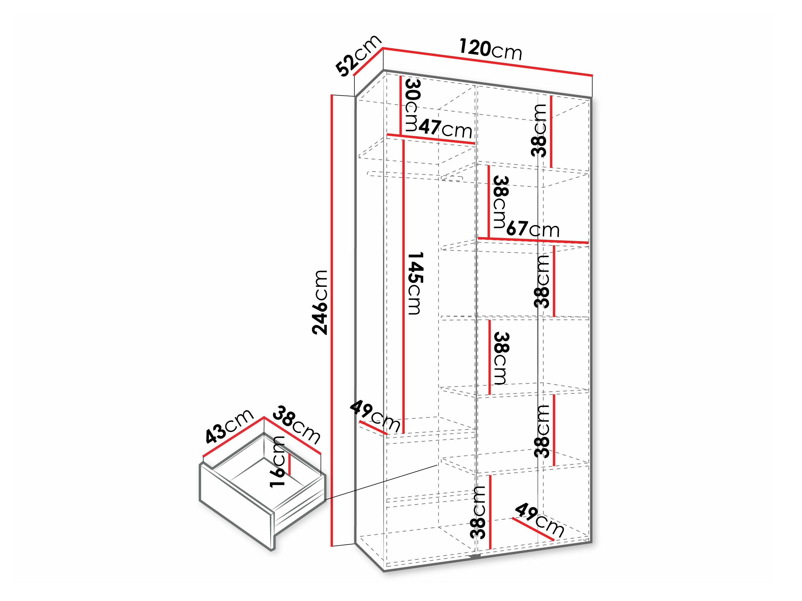 Kledingkast Hartford 571 (Kasjmier)