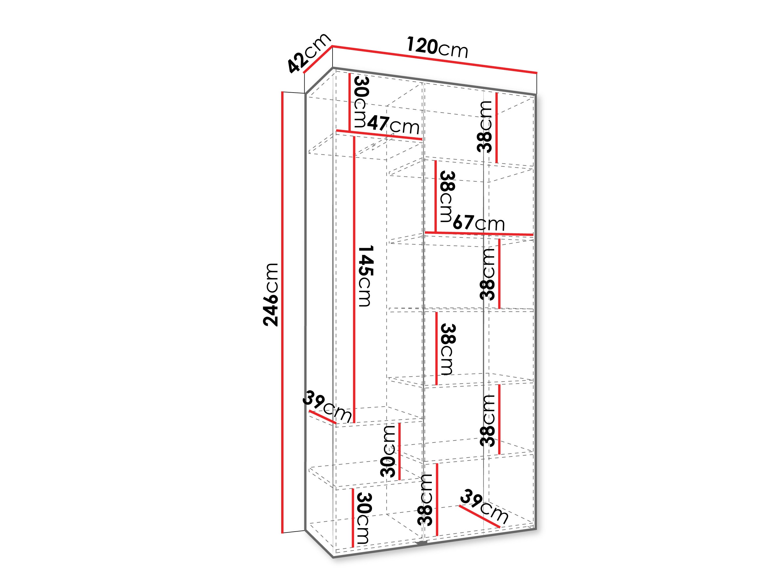 Kledingkast Hartford 571 (Wit)