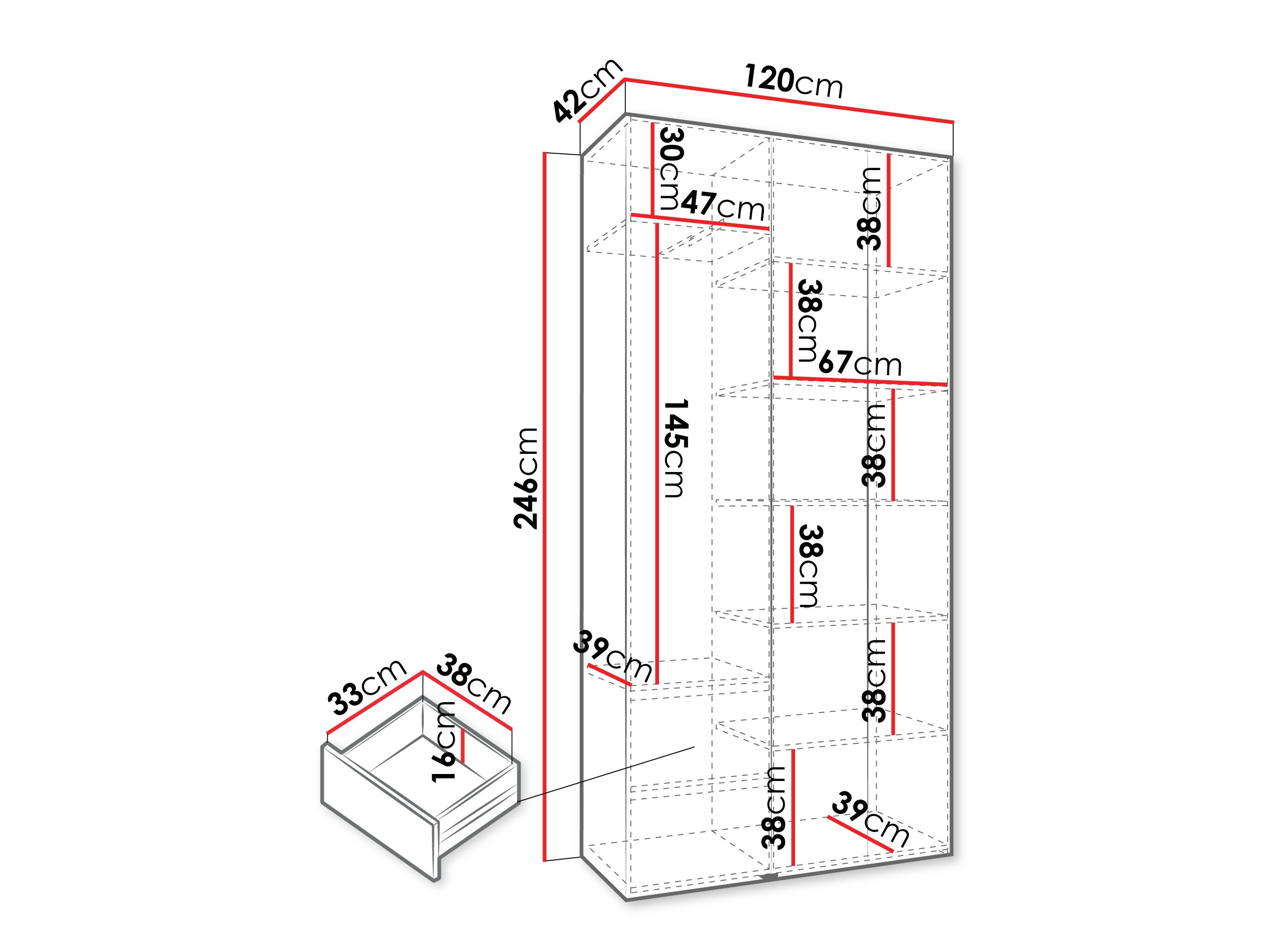 Kledingkast Hartford 571 (Wit)