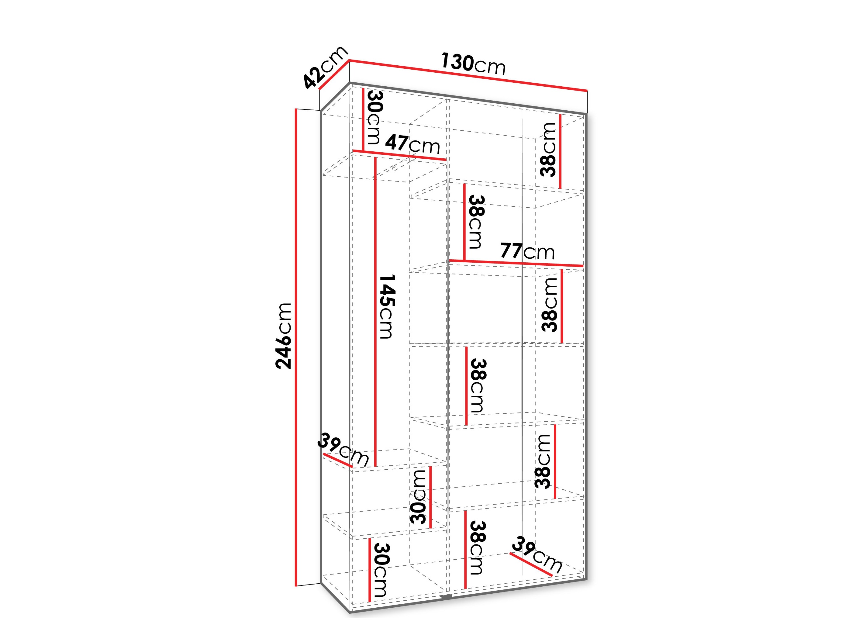 Kledingkast Hartford 571 (Wit)