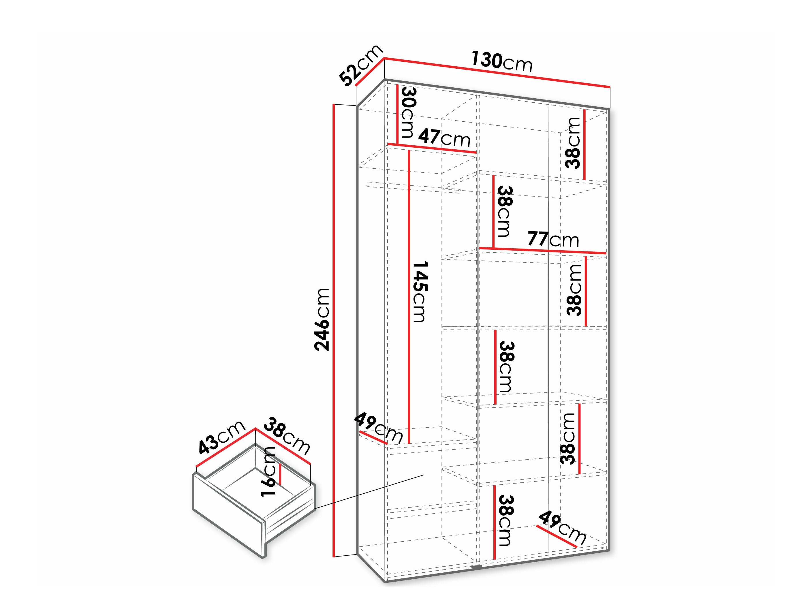 Kledingkast Hartford 571 (Wit)