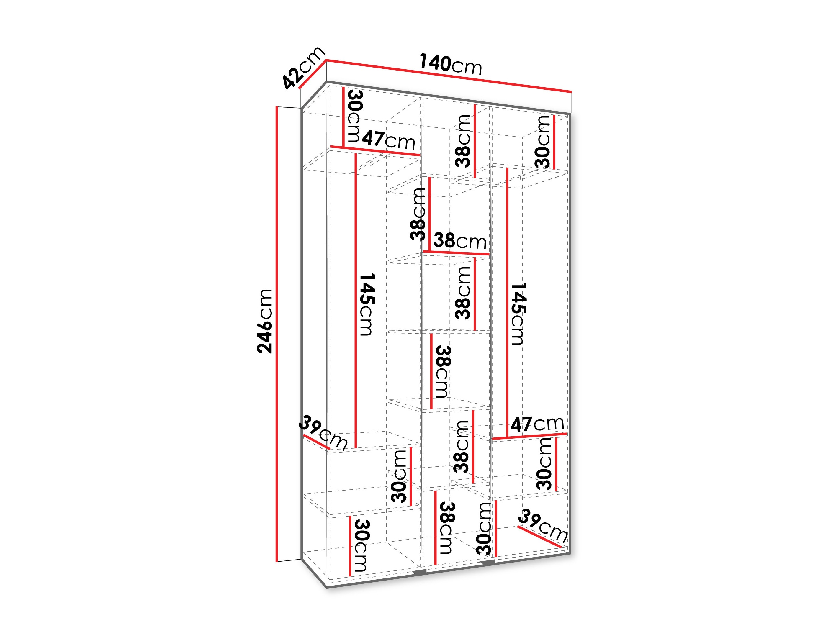 Kledingkast Hartford 571 (Wit)