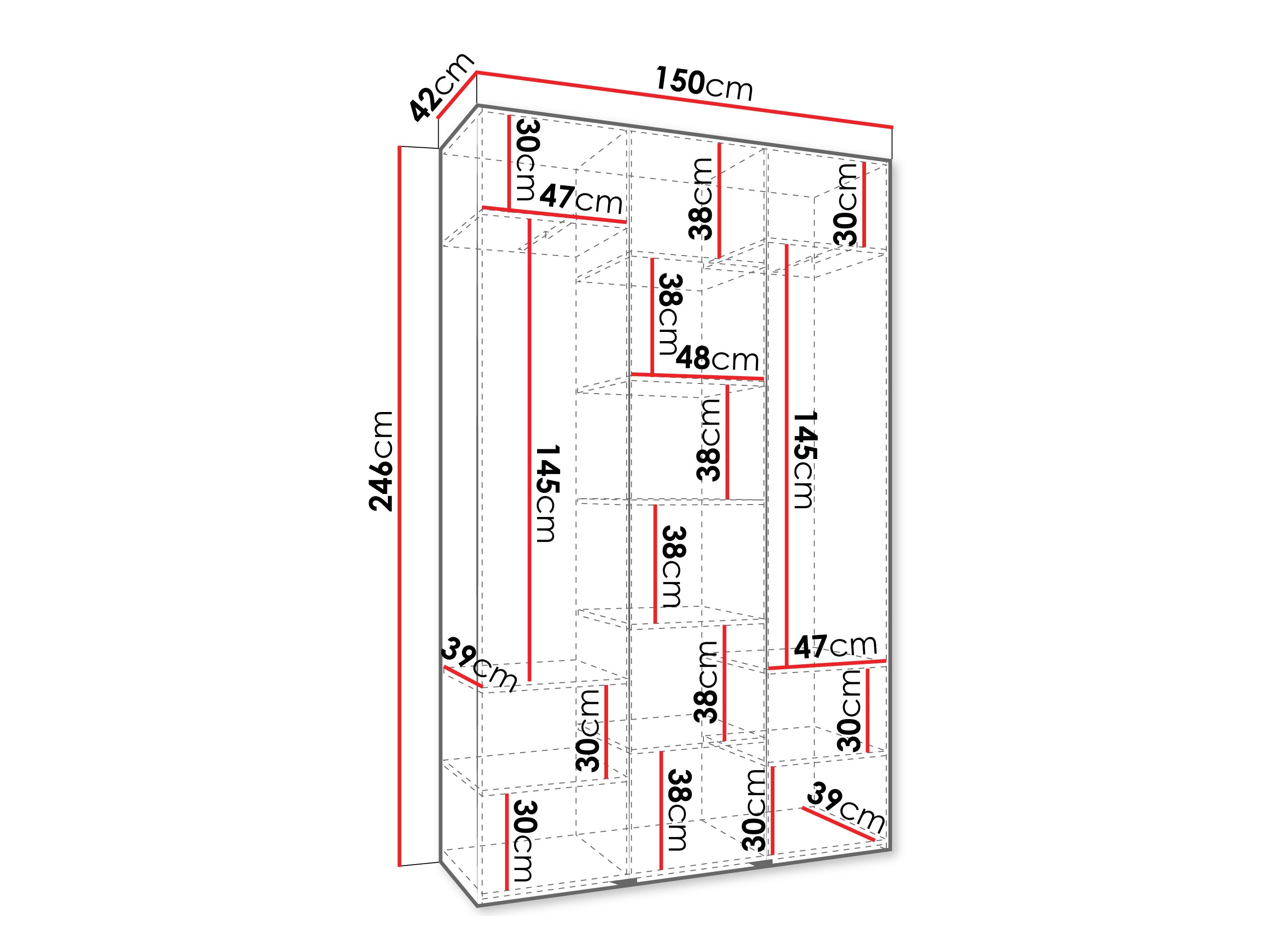 Kledingkast Hartford 571 (Wit)