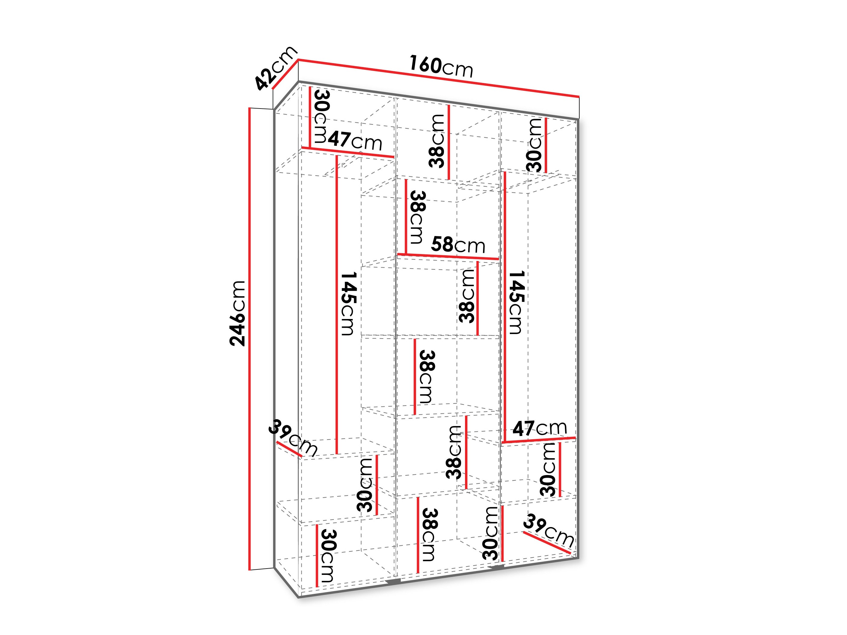 Kledingkast Hartford 571 (Wit)