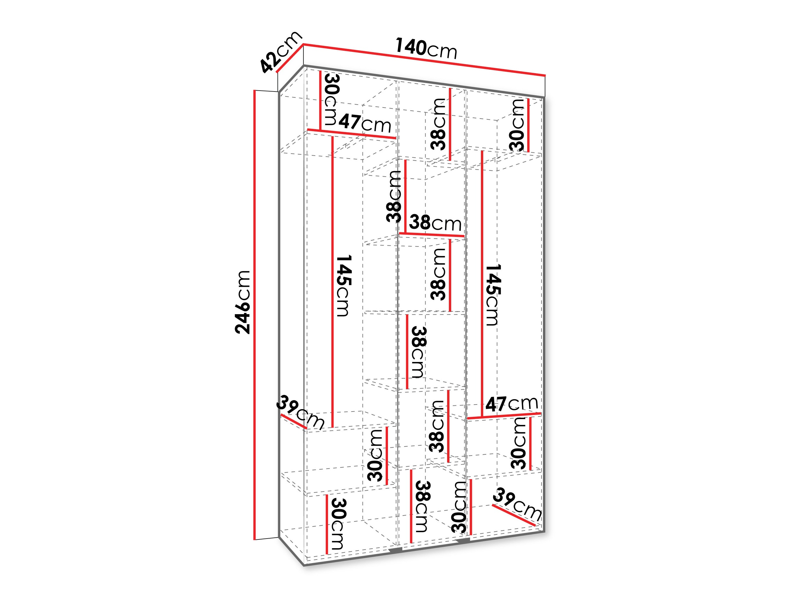 Kledingkast Hartford 571 (Wit)