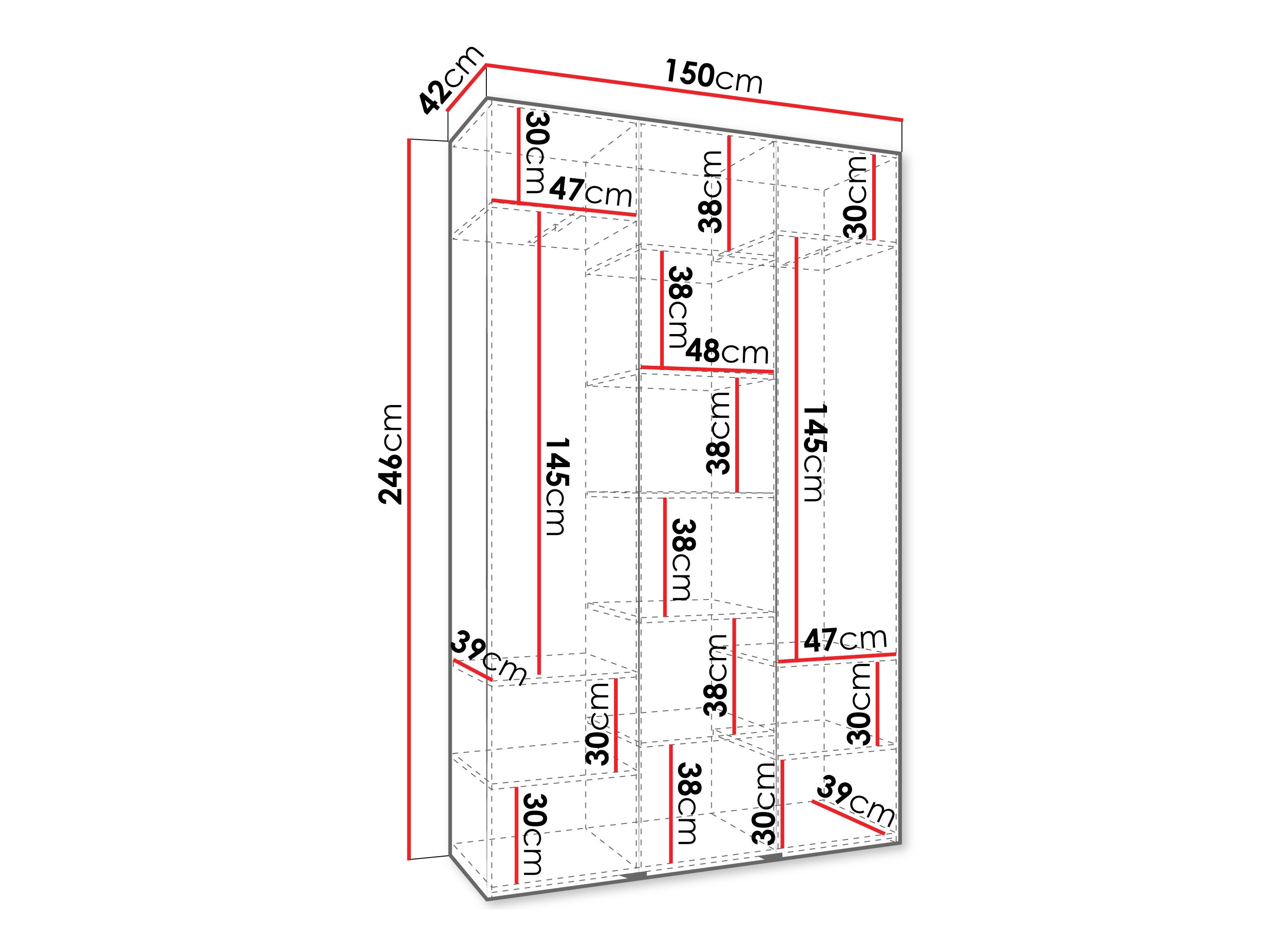 Kledingkast Hartford 571 (Wit)
