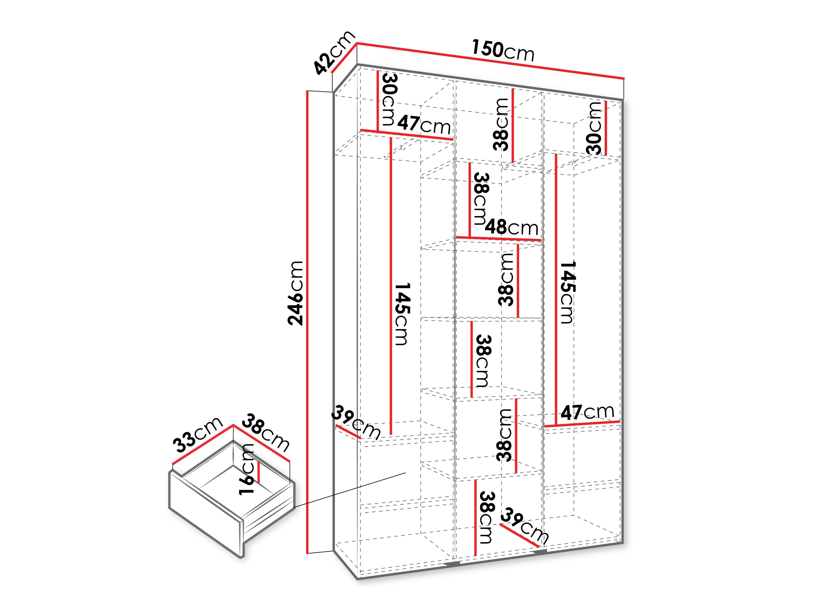 Kledingkast Hartford 571 (Wit)