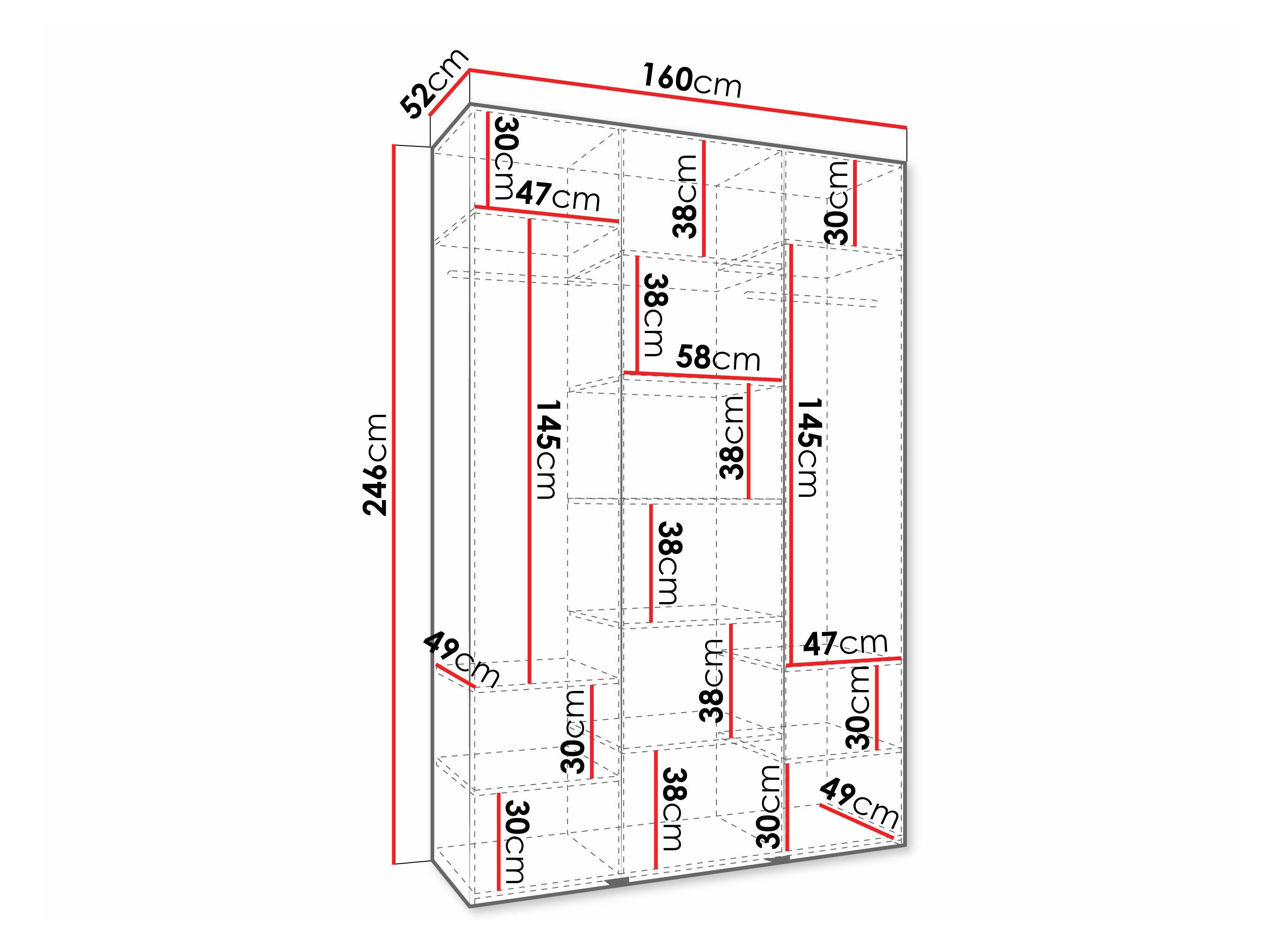 Kledingkast Hartford 571 (Wit)