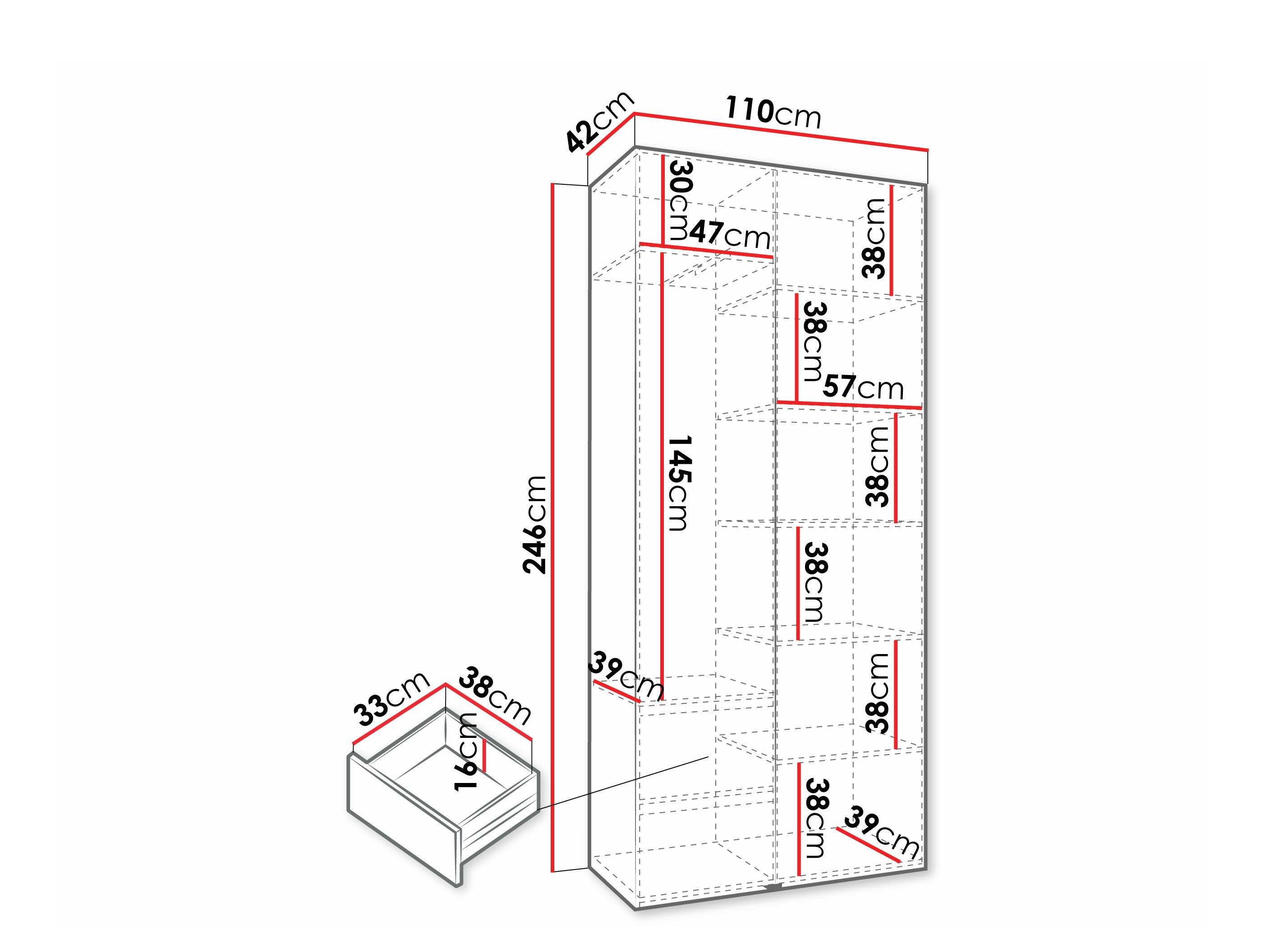 Kledingkast Hartford 572 (Wit)