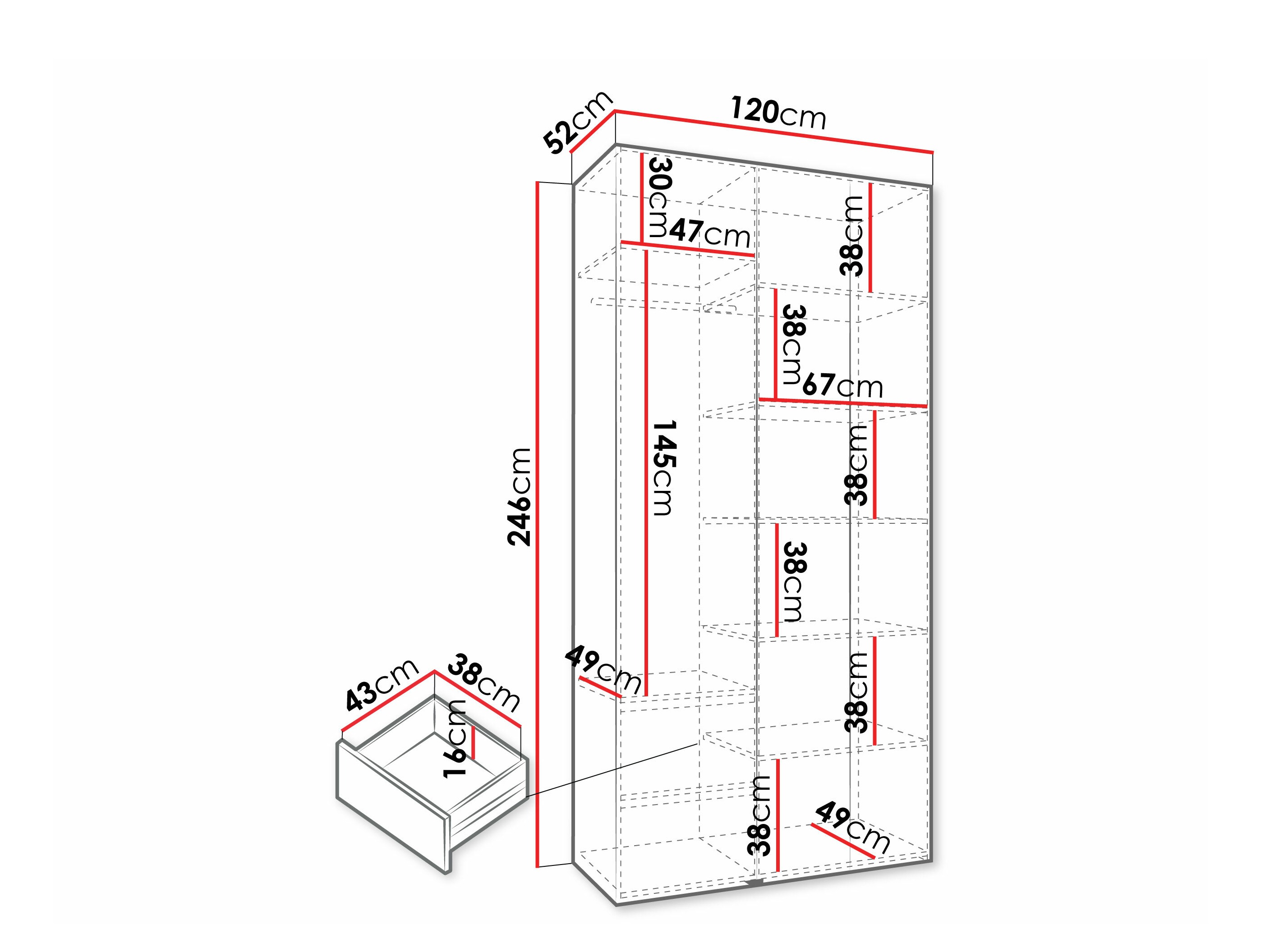 Kledingkast Hartford 573 (Kasjmier)