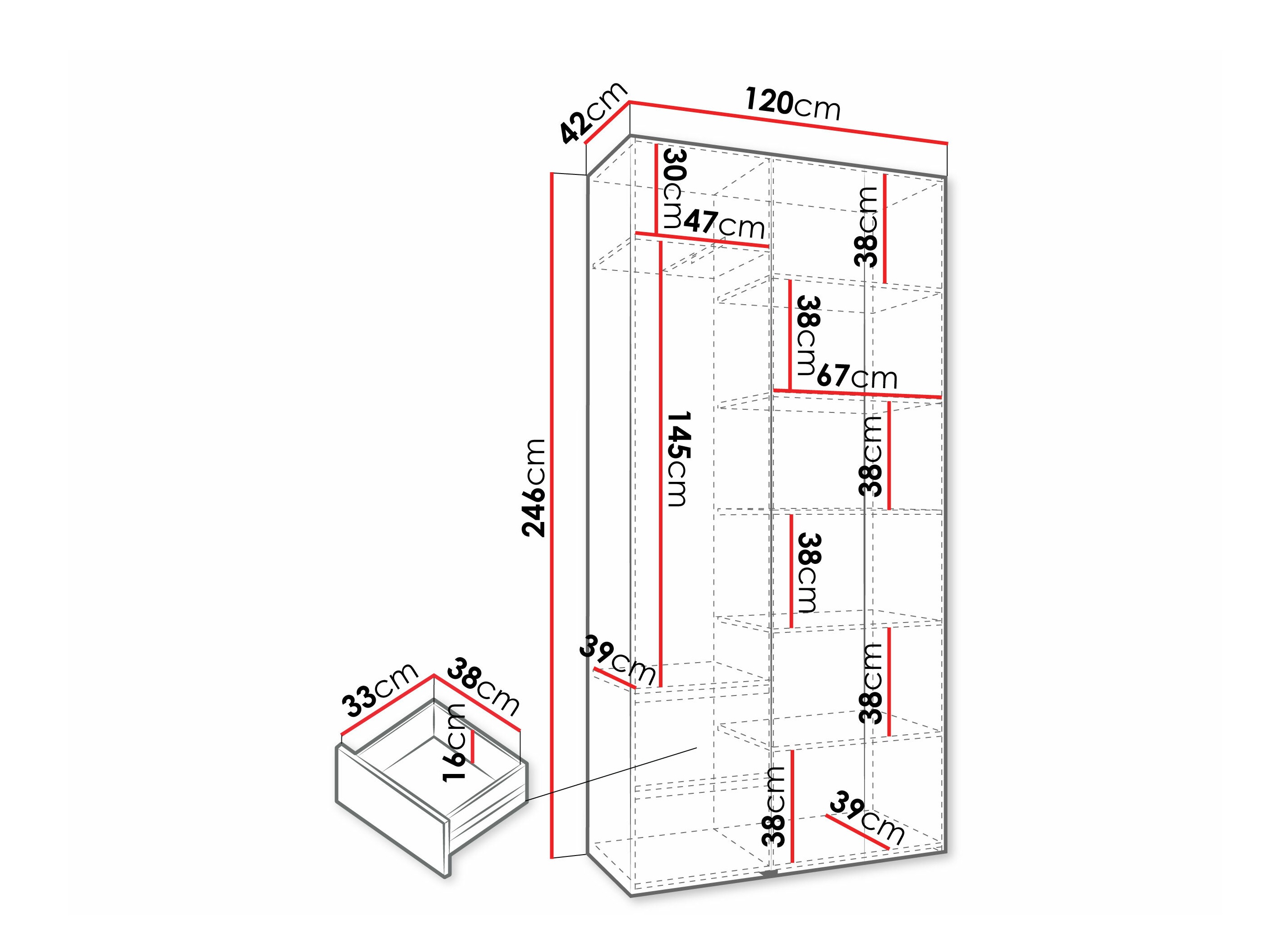 Kledingkast Hartford 573 (Kasjmier)