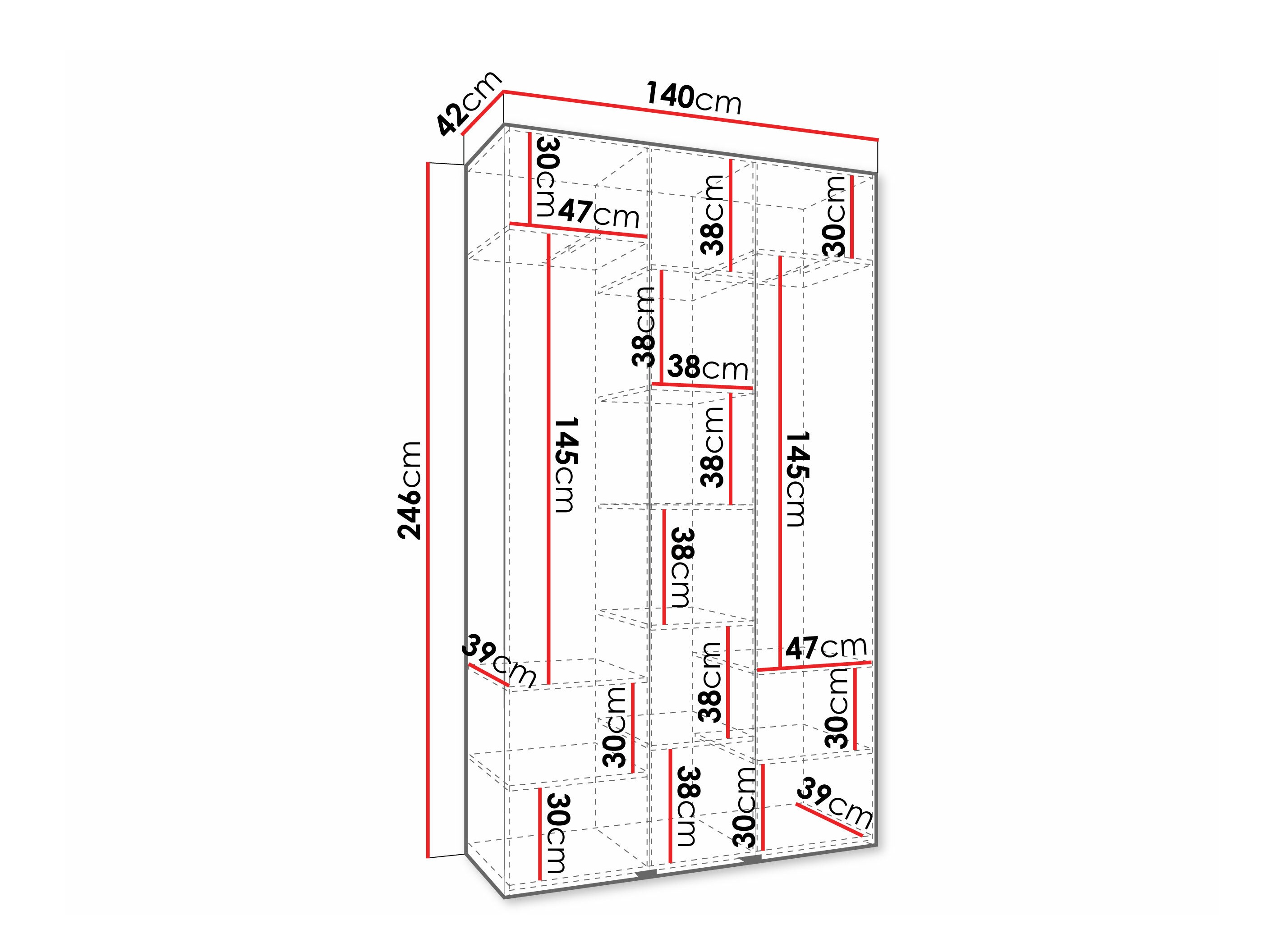 Kledingkast Hartford 573 (Kasjmier)