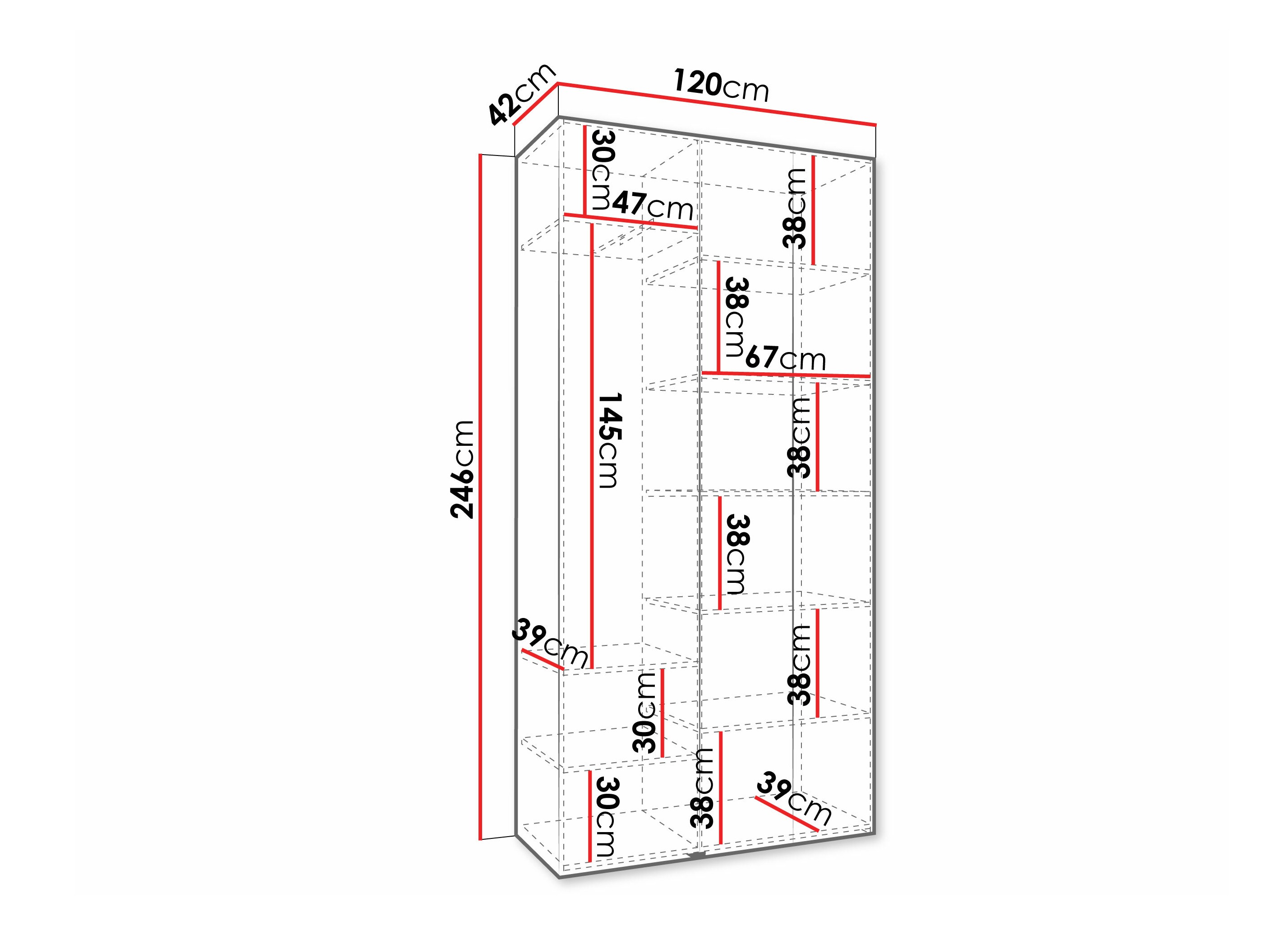 Kledingkast Hartford 573 (Wit)