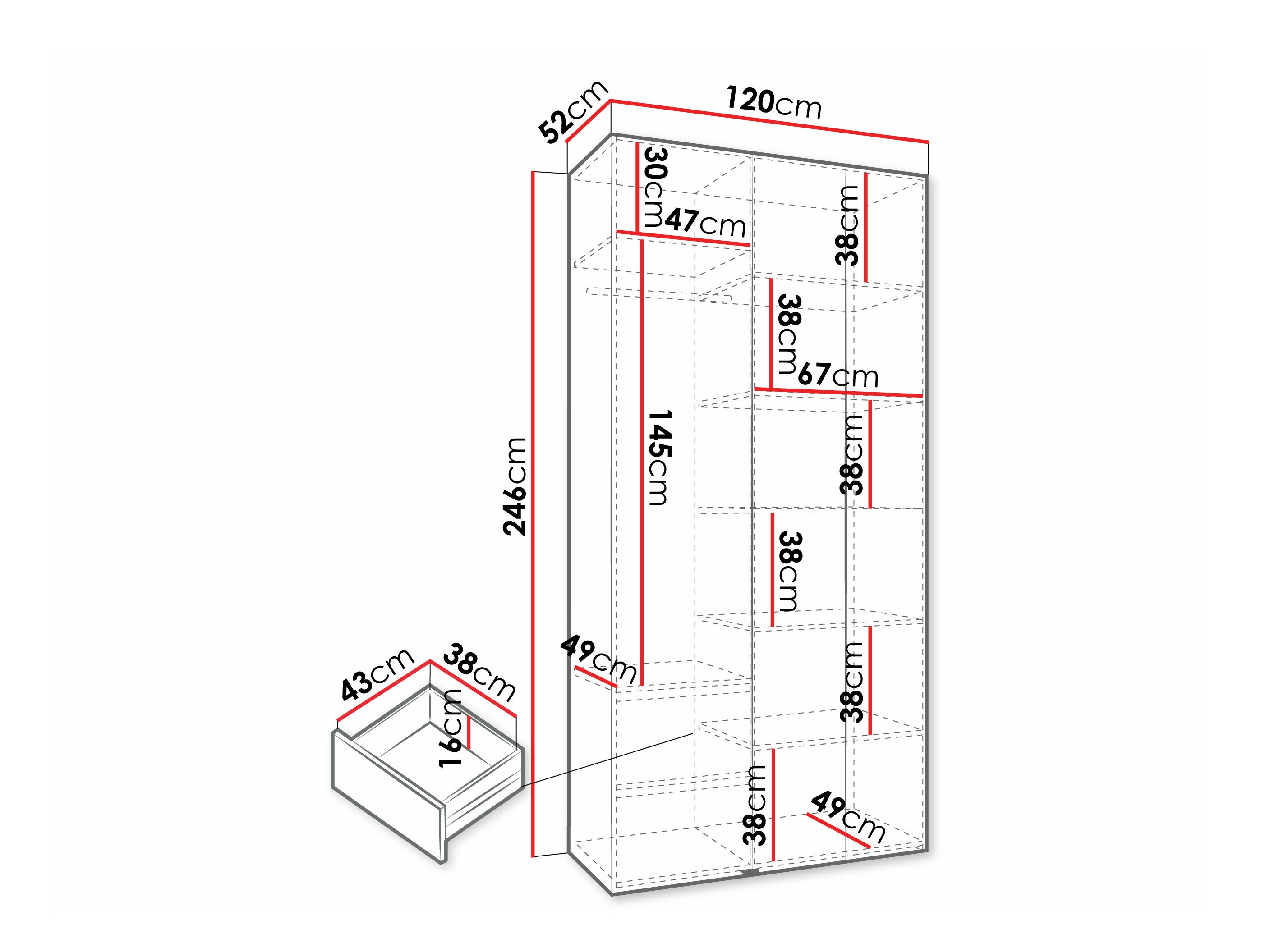 Kledingkast Hartford 573 (Wit)