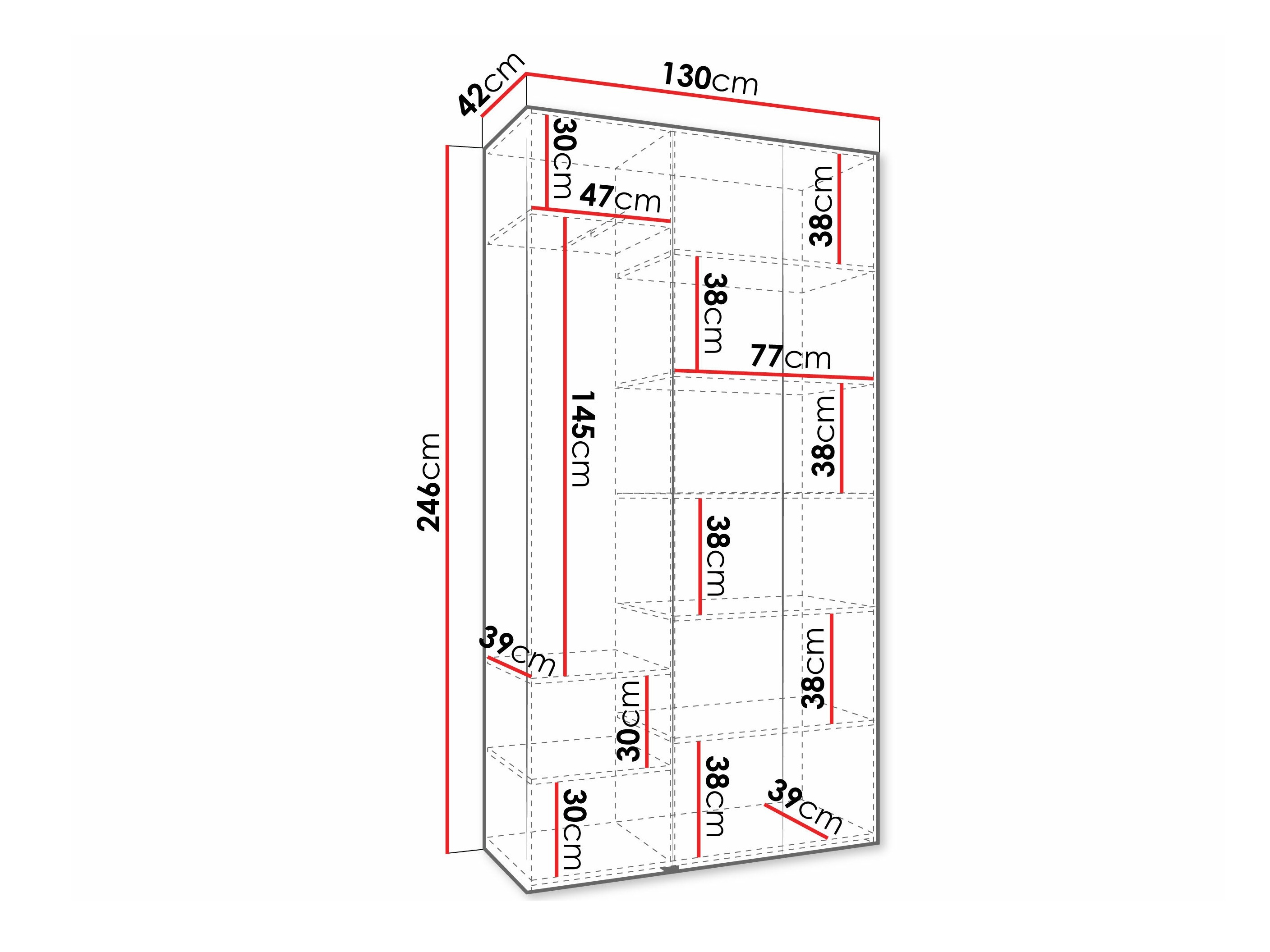 Kledingkast Hartford 573 (Wit)