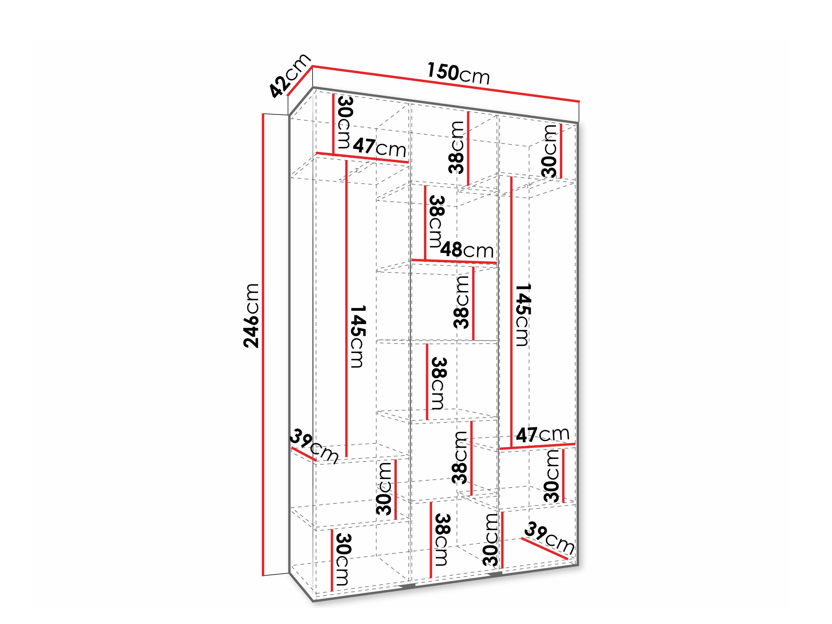Kledingkast Hartford 573 (Wit)