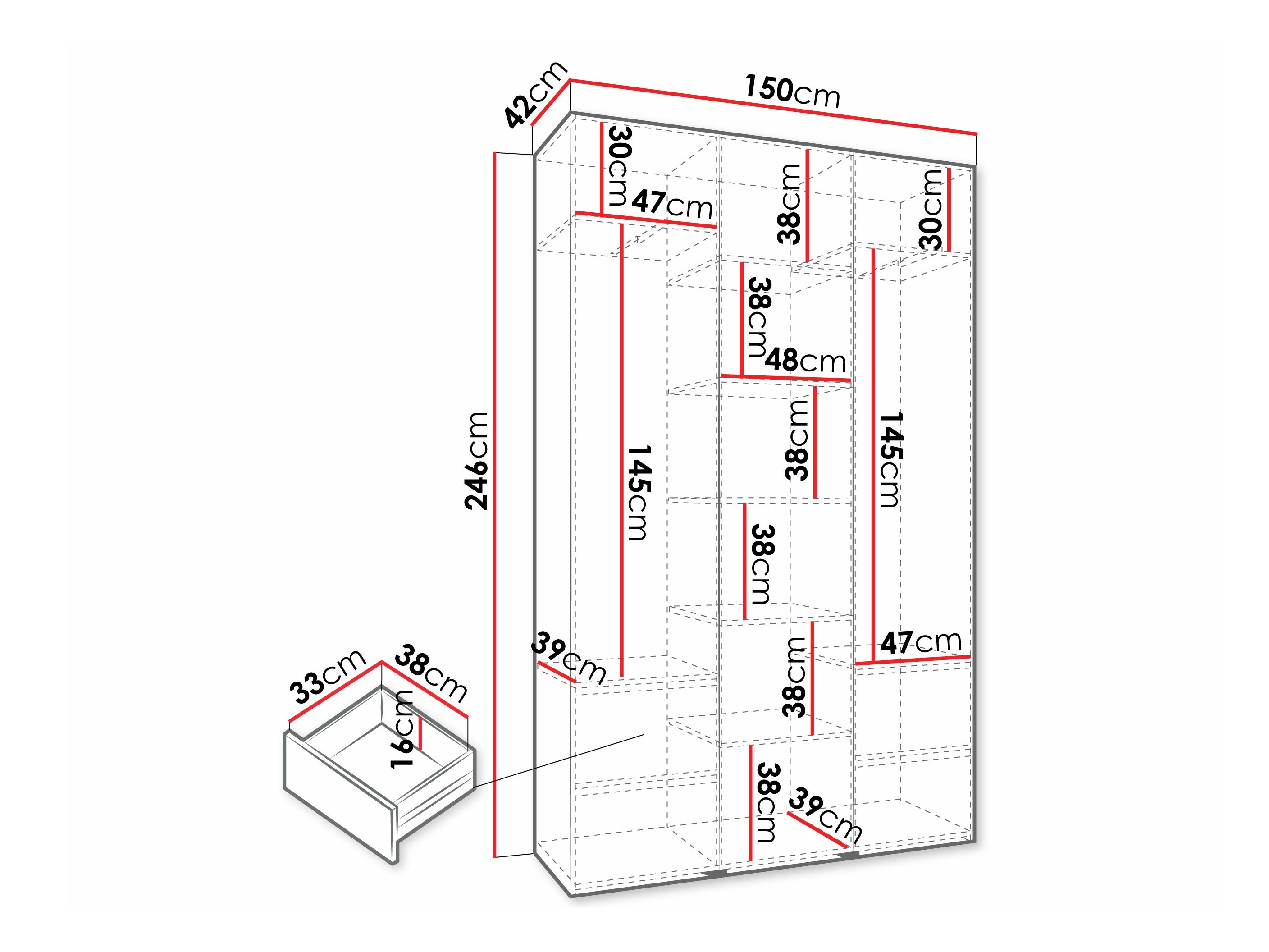 Kledingkast Hartford 573 (Wit)