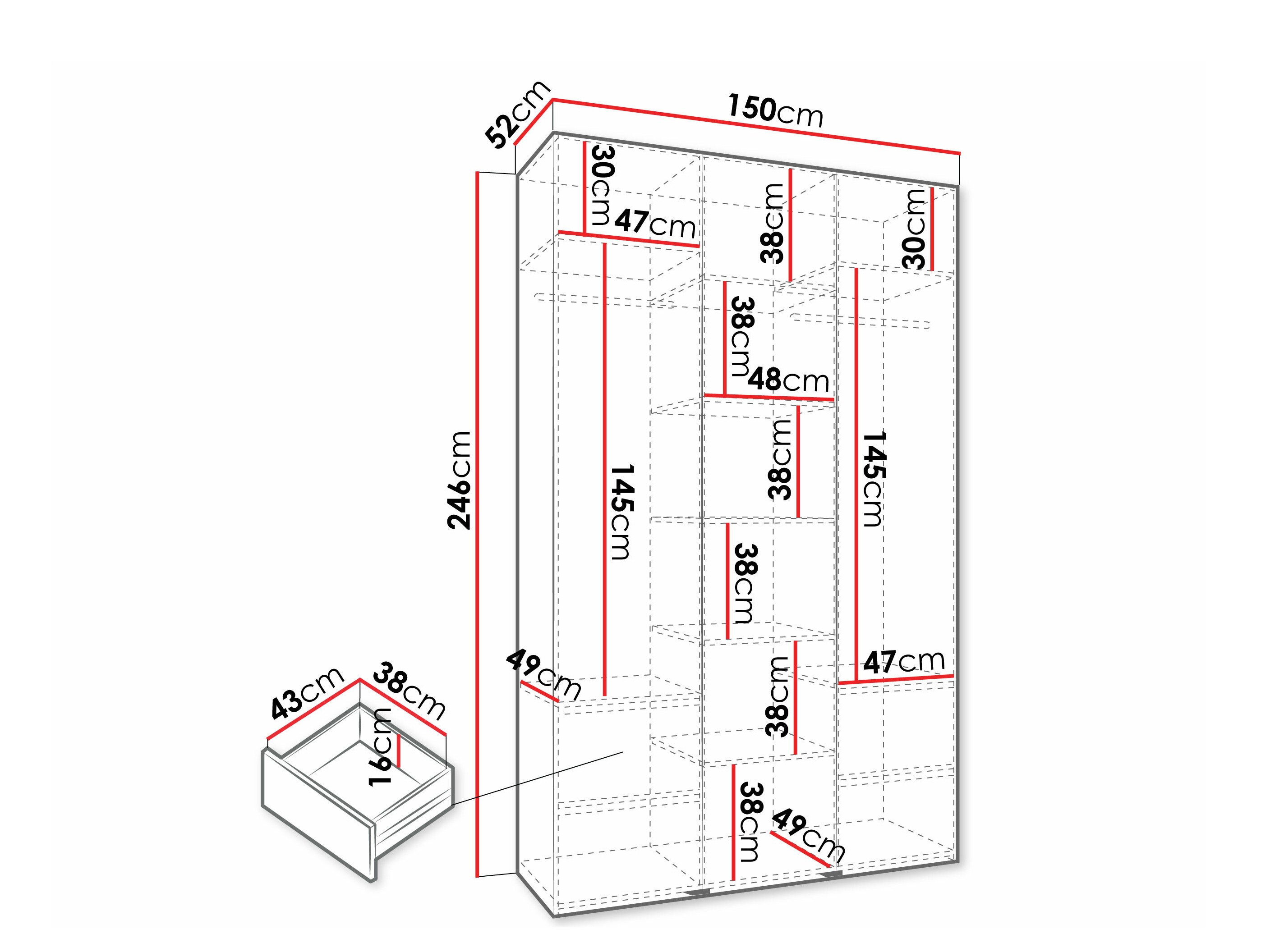 Kledingkast Hartford 573 (Wit)