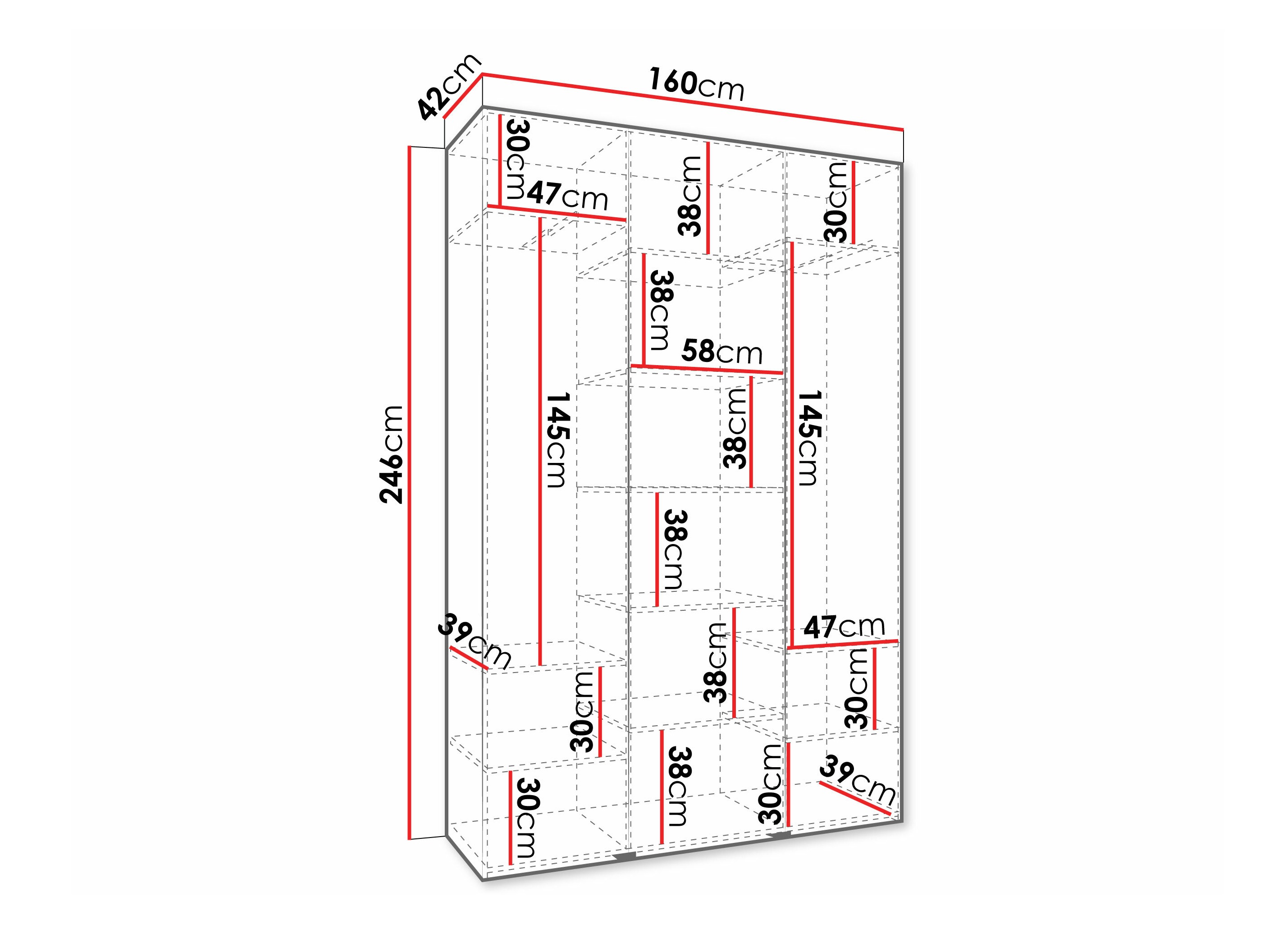 Kledingkast Hartford 573 (Wit)