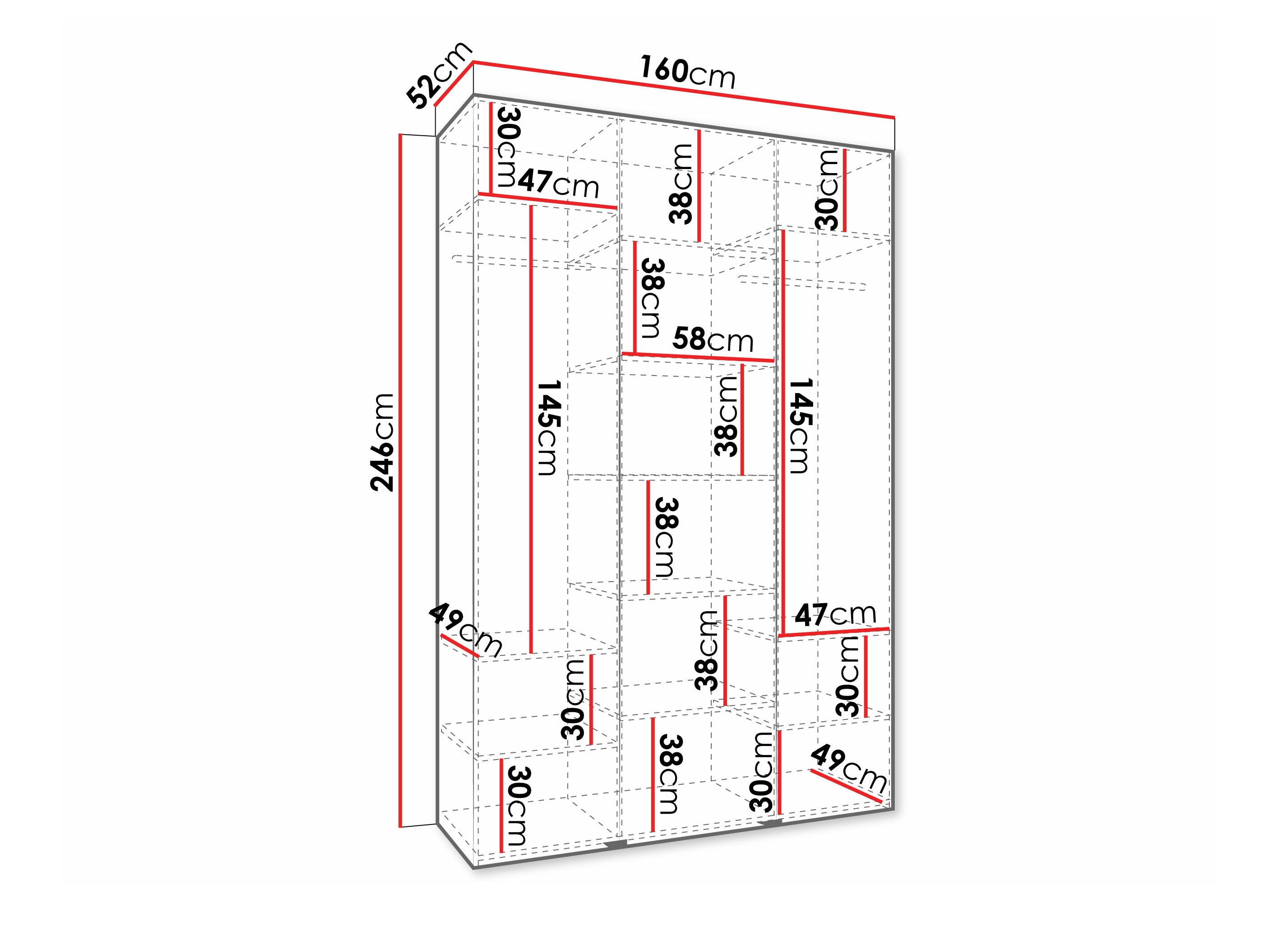 Kledingkast Hartford 573 (Wit)