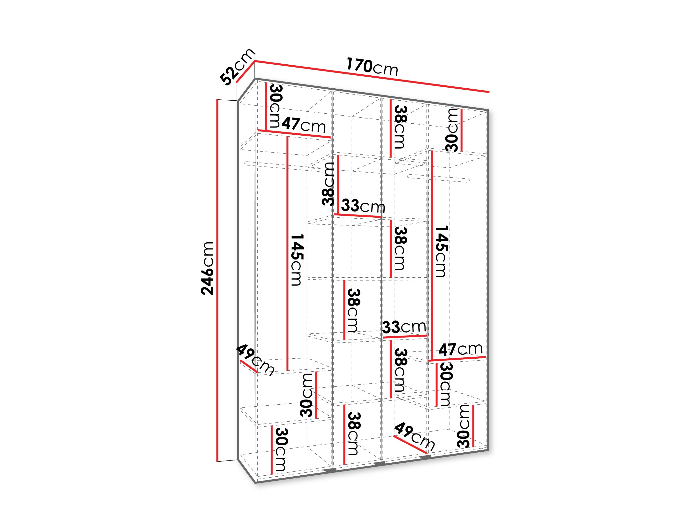 Kledingkast Hartford 574 (Wit)