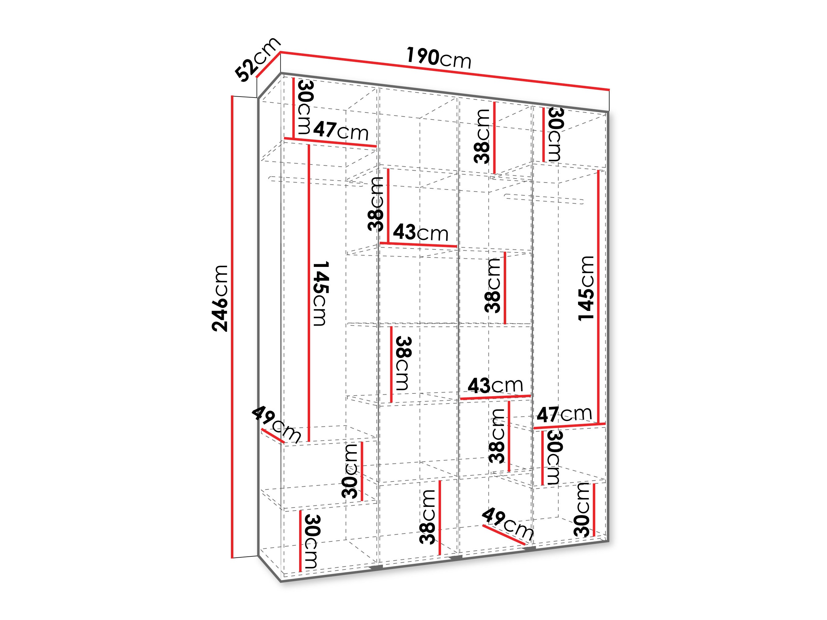 Kledingkast Hartford 574 (Wit)