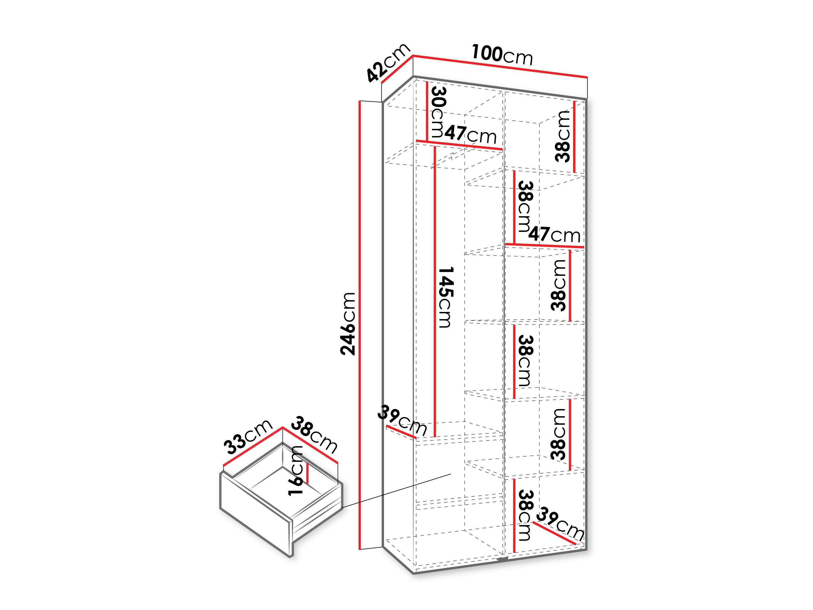 Kledingkast Hartford 540 (Kasjmier)