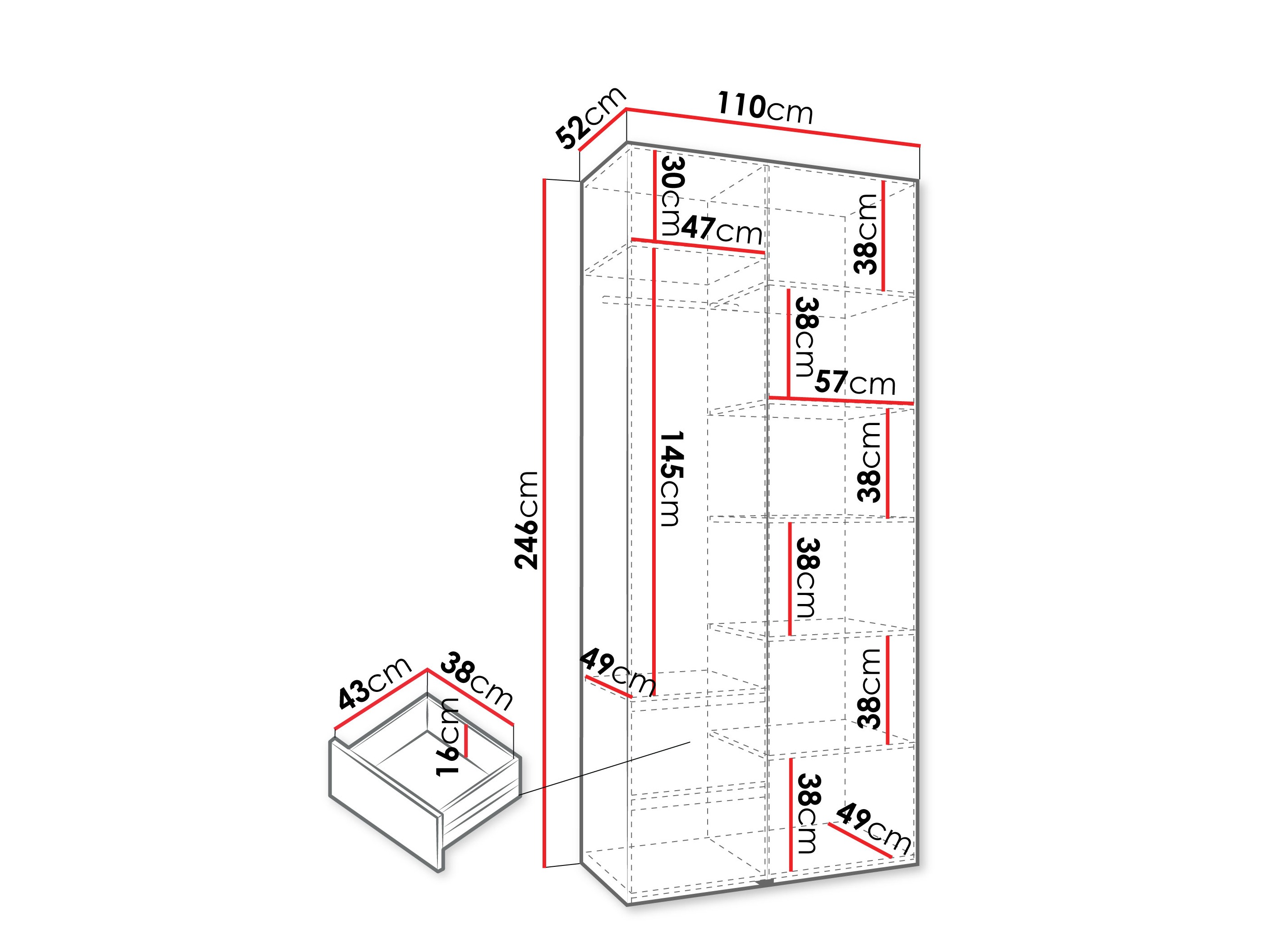 Kledingkast Hartford 540 (Kasjmier)