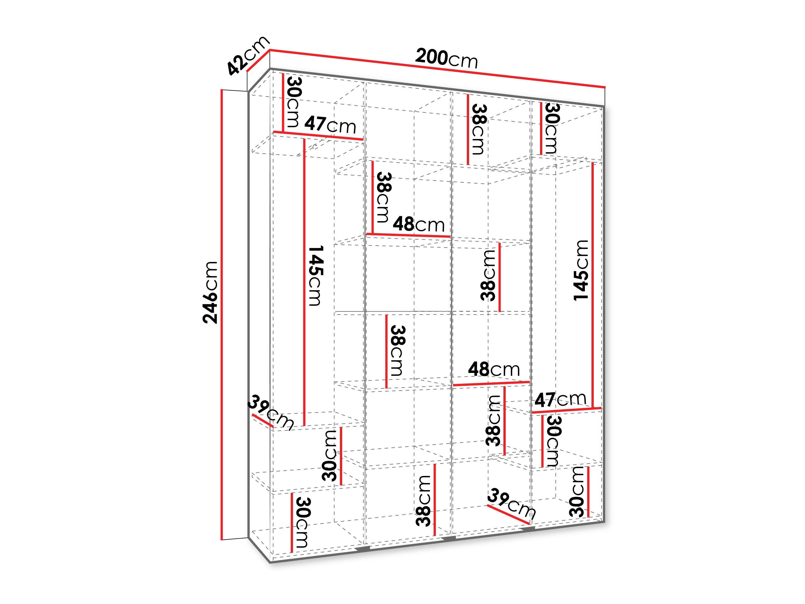 Kledingkast Hartford 574 (Kasjmier)