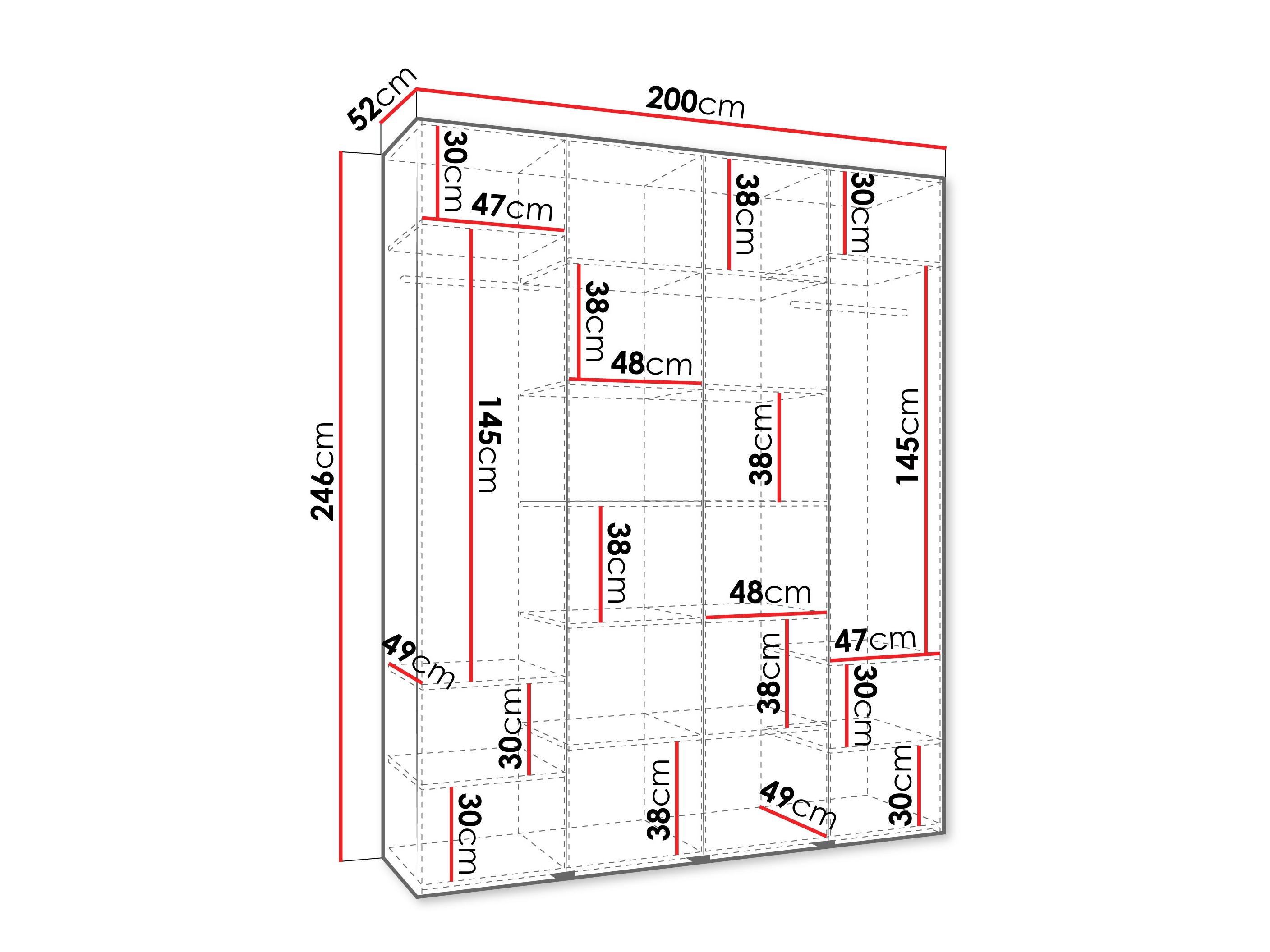 Kledingkast Hartford 574 (Wit)