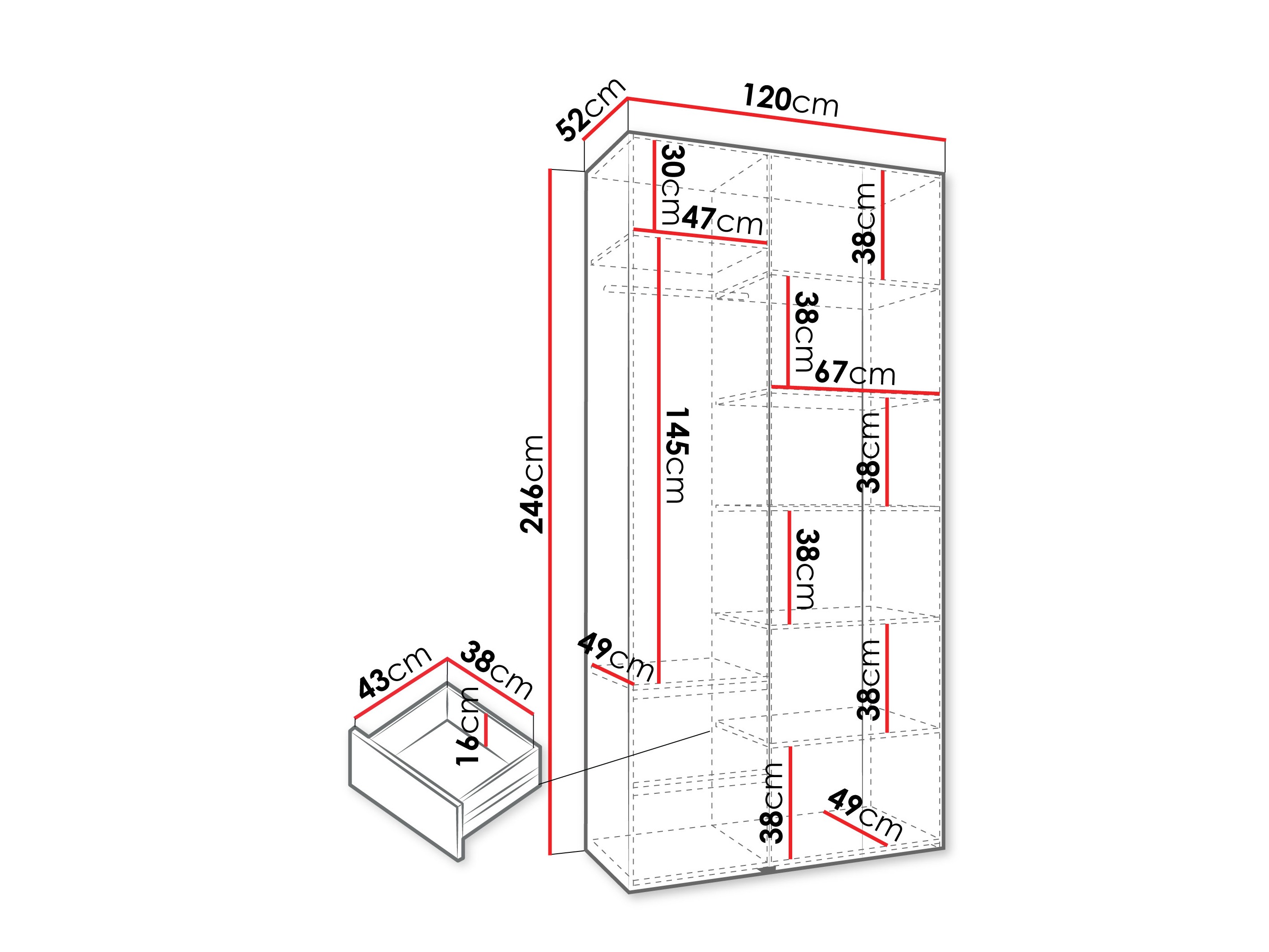 Kledingkast Hartford 544 (Kasjmier)