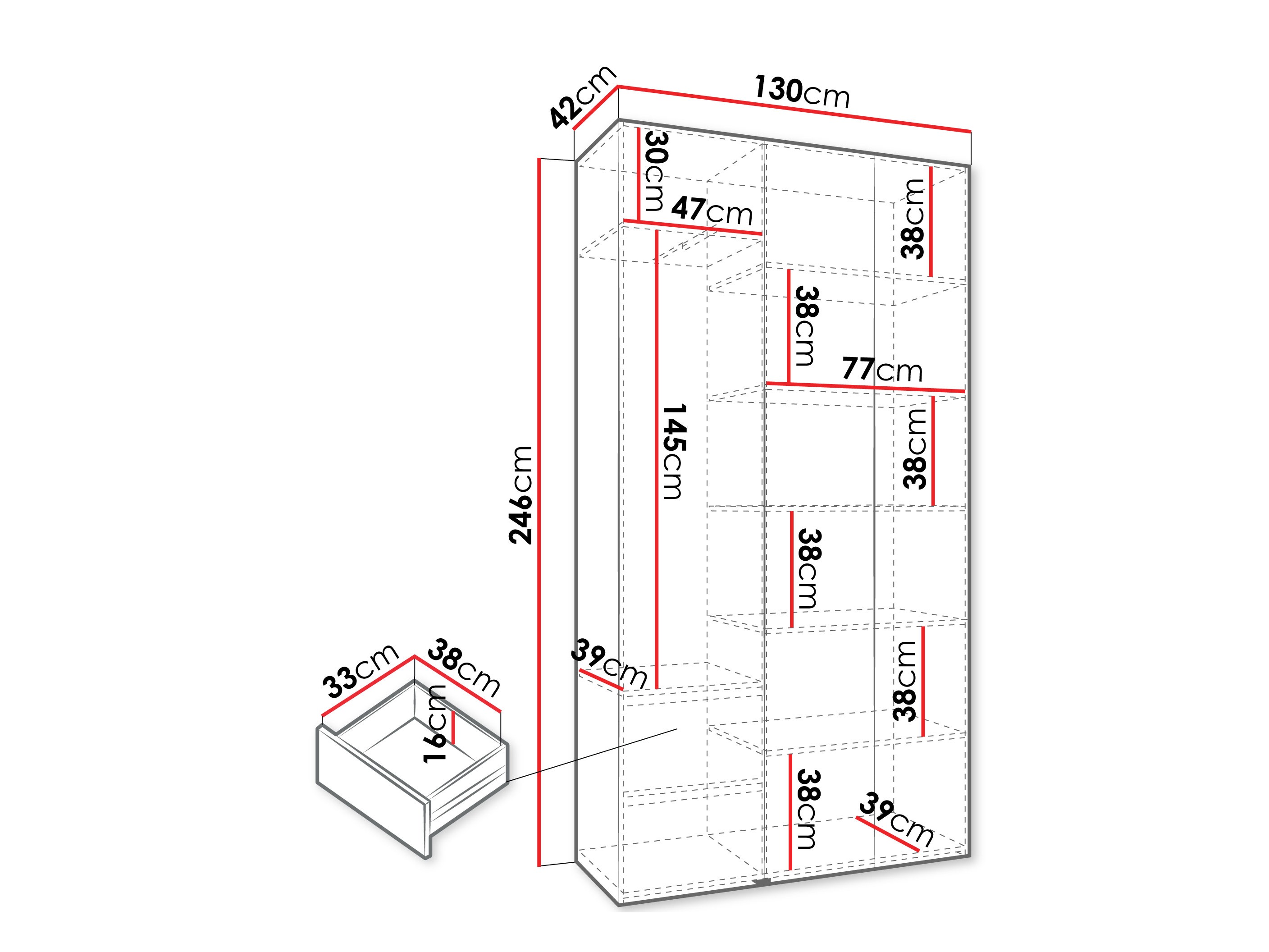 Kledingkast Hartford 544 (Kasjmier)
