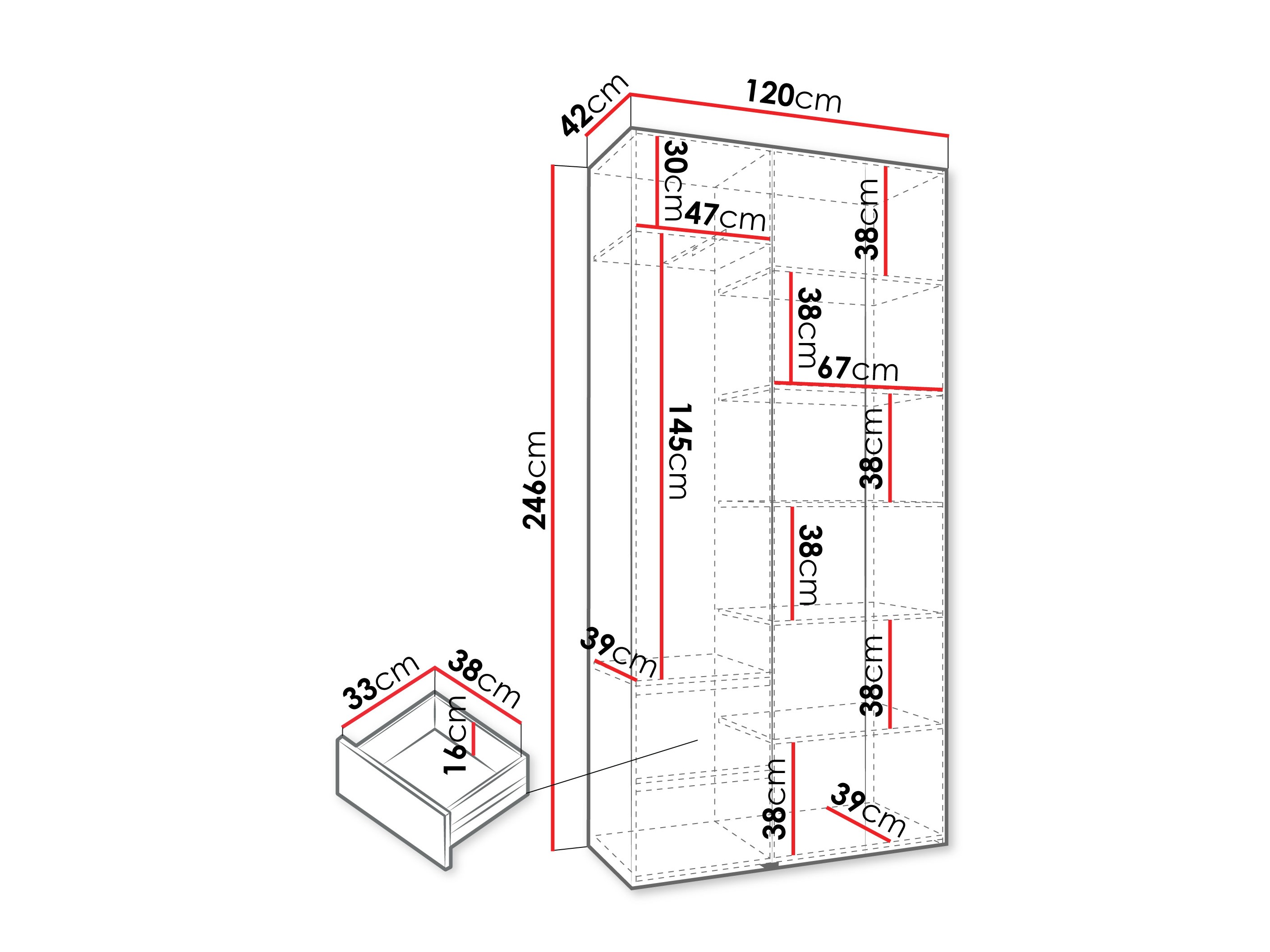 Kledingkast Hartford 544 (Wit)