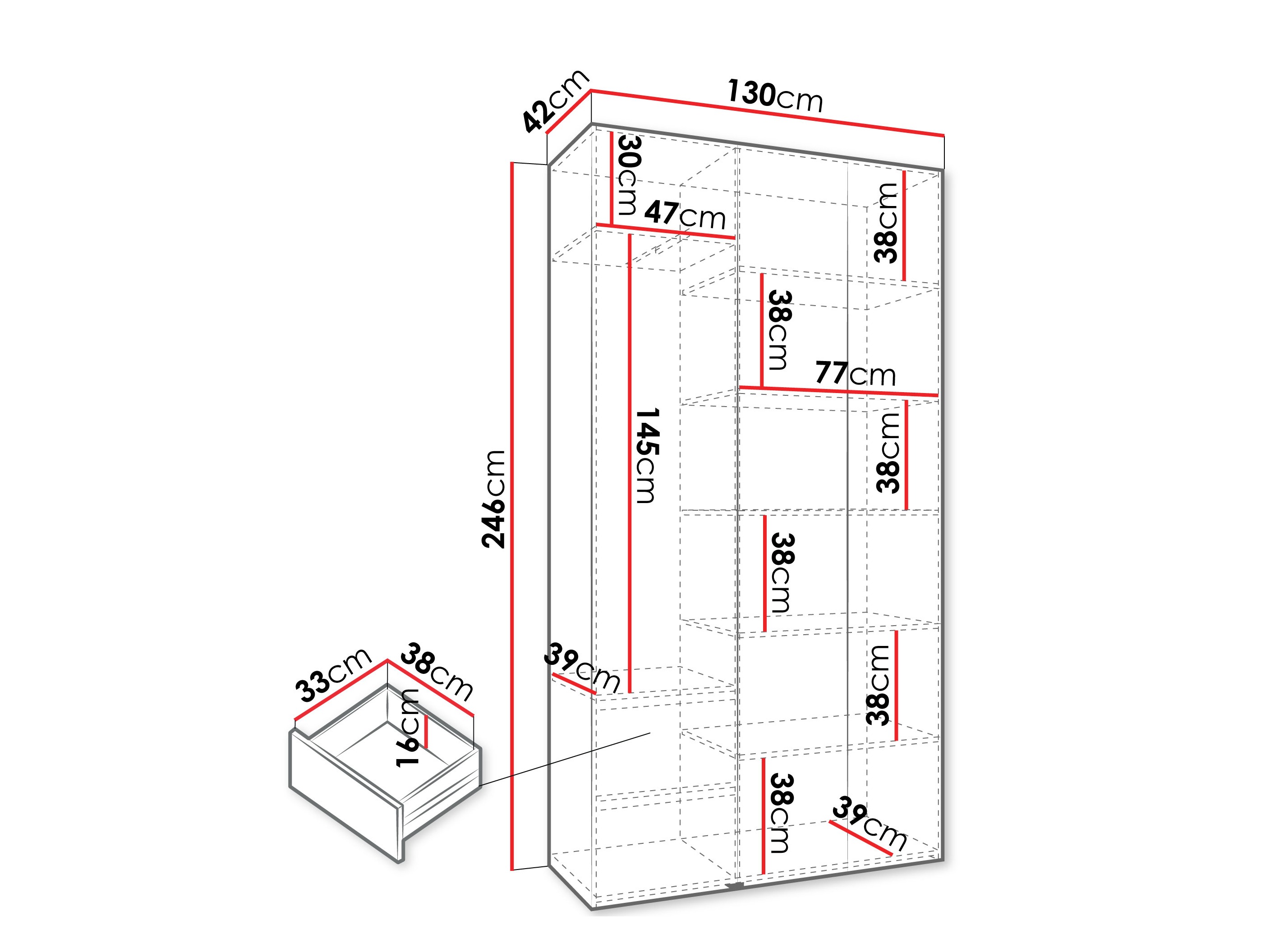 Kledingkast Hartford 563 (Kasjmier)