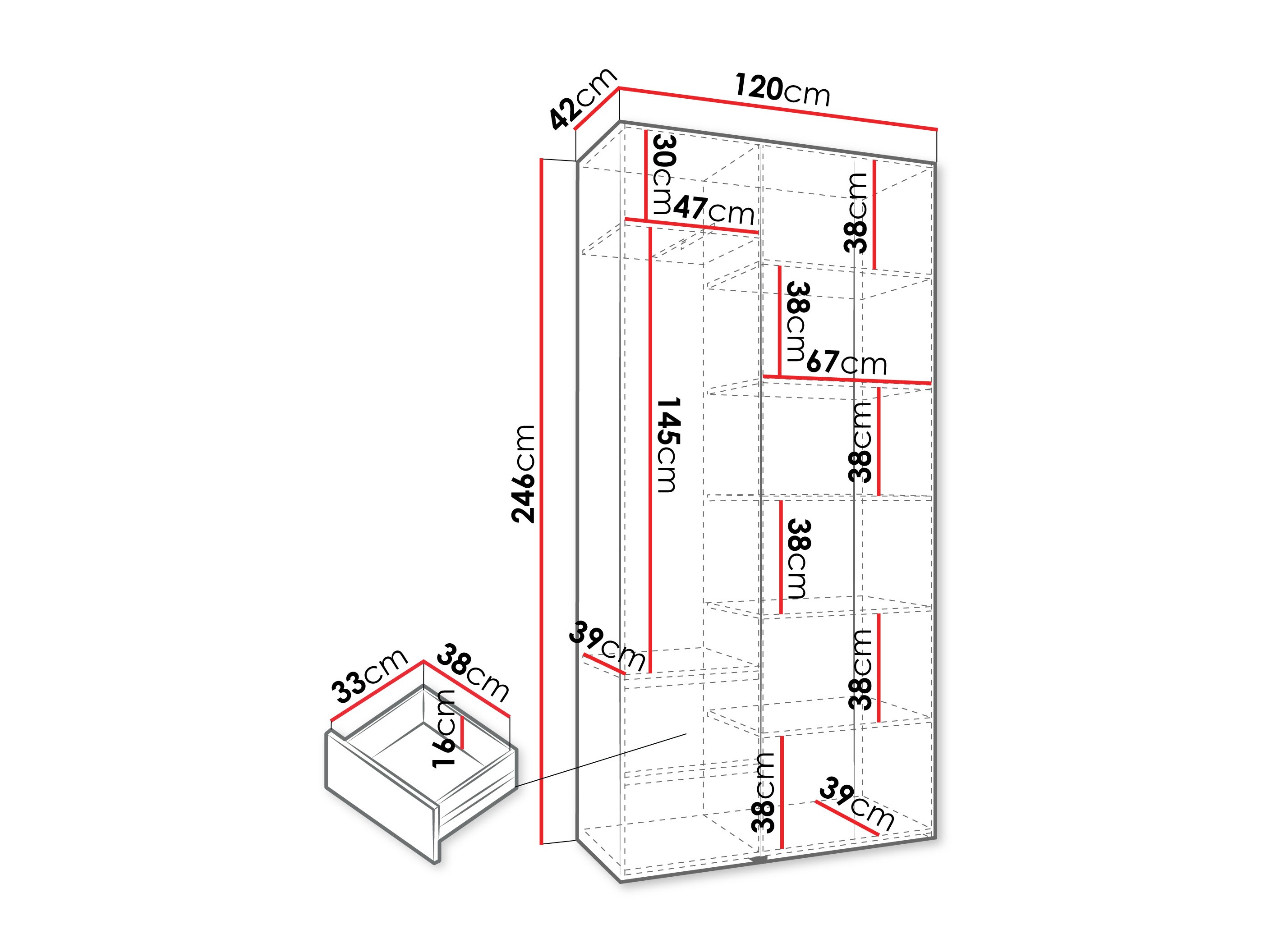 Kledingkast Hartford 563 (Wit)