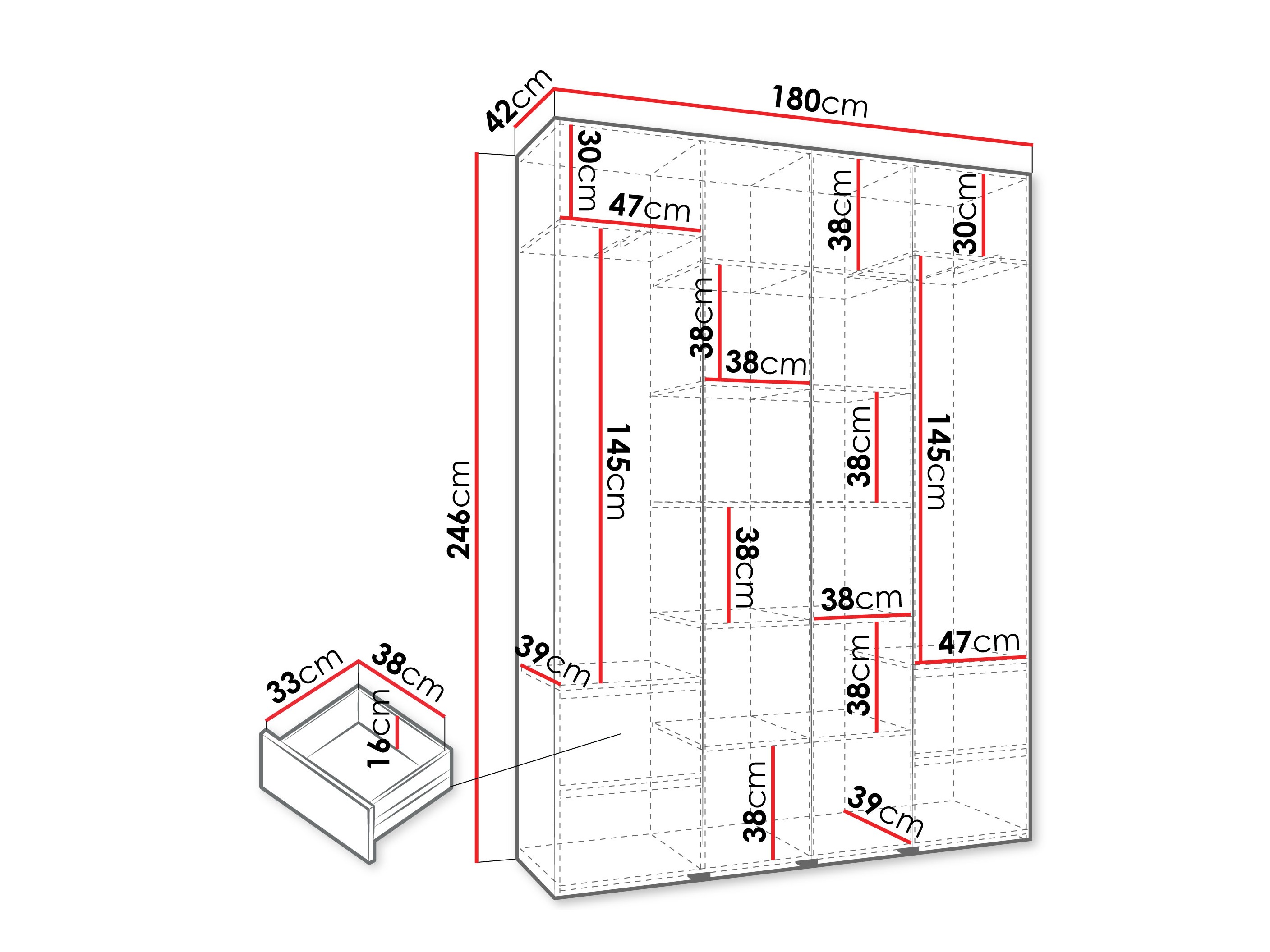 Kledingkast Hartford 564 (Kasjmier)