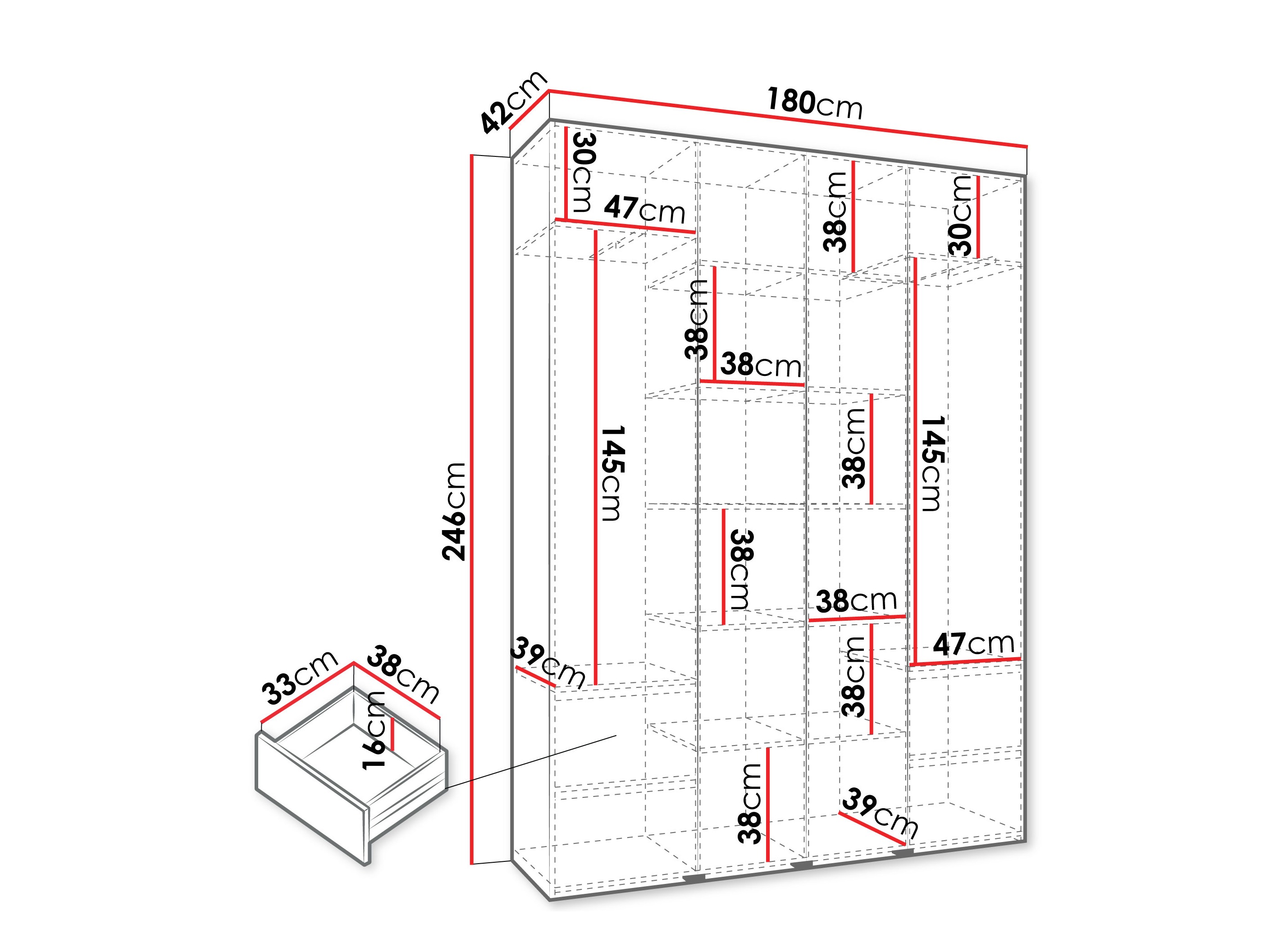 Kledingkast Hartford 564 (Kasjmier)