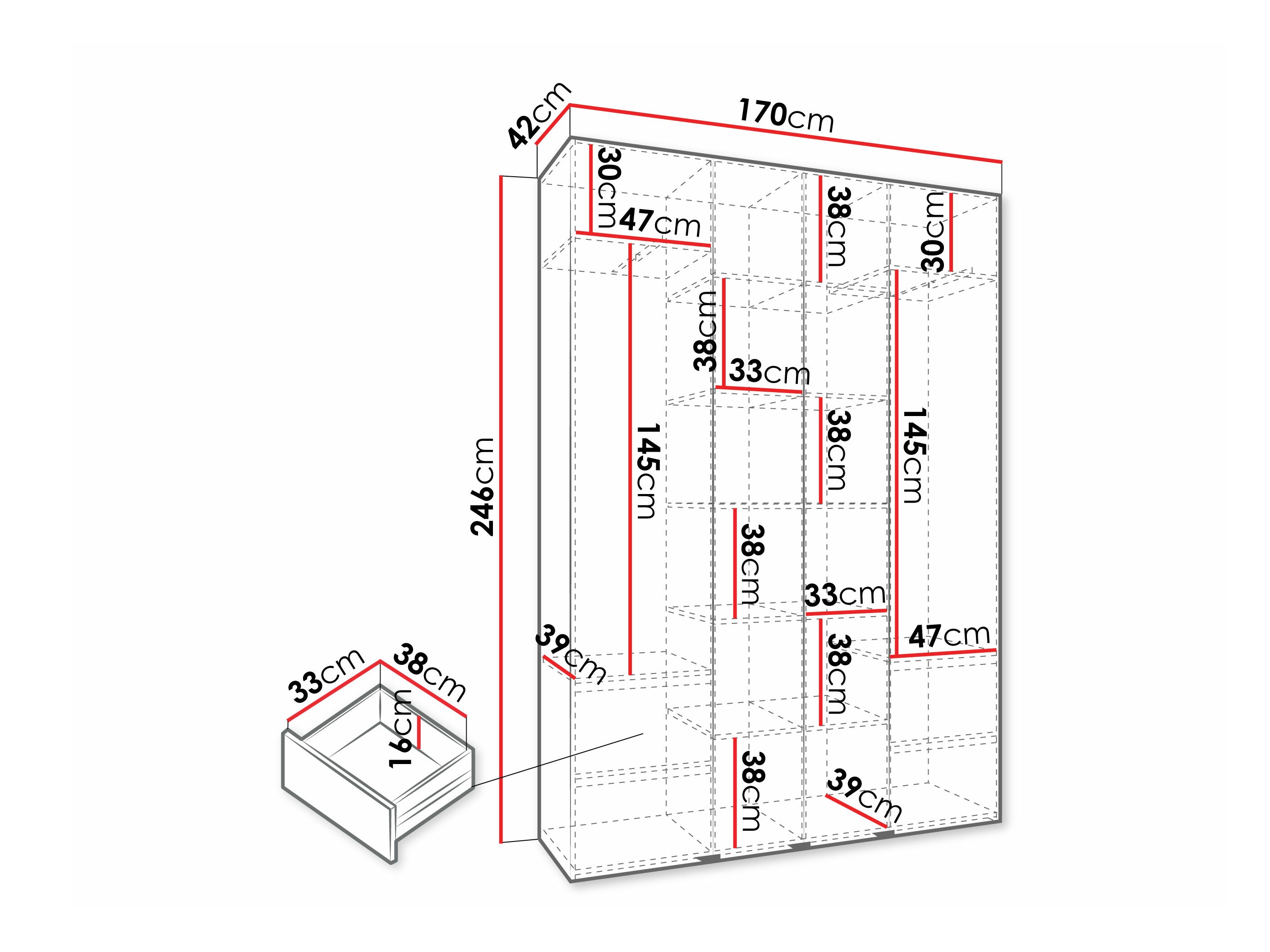 Kledingkast Hartford 564 (Kasjmier)