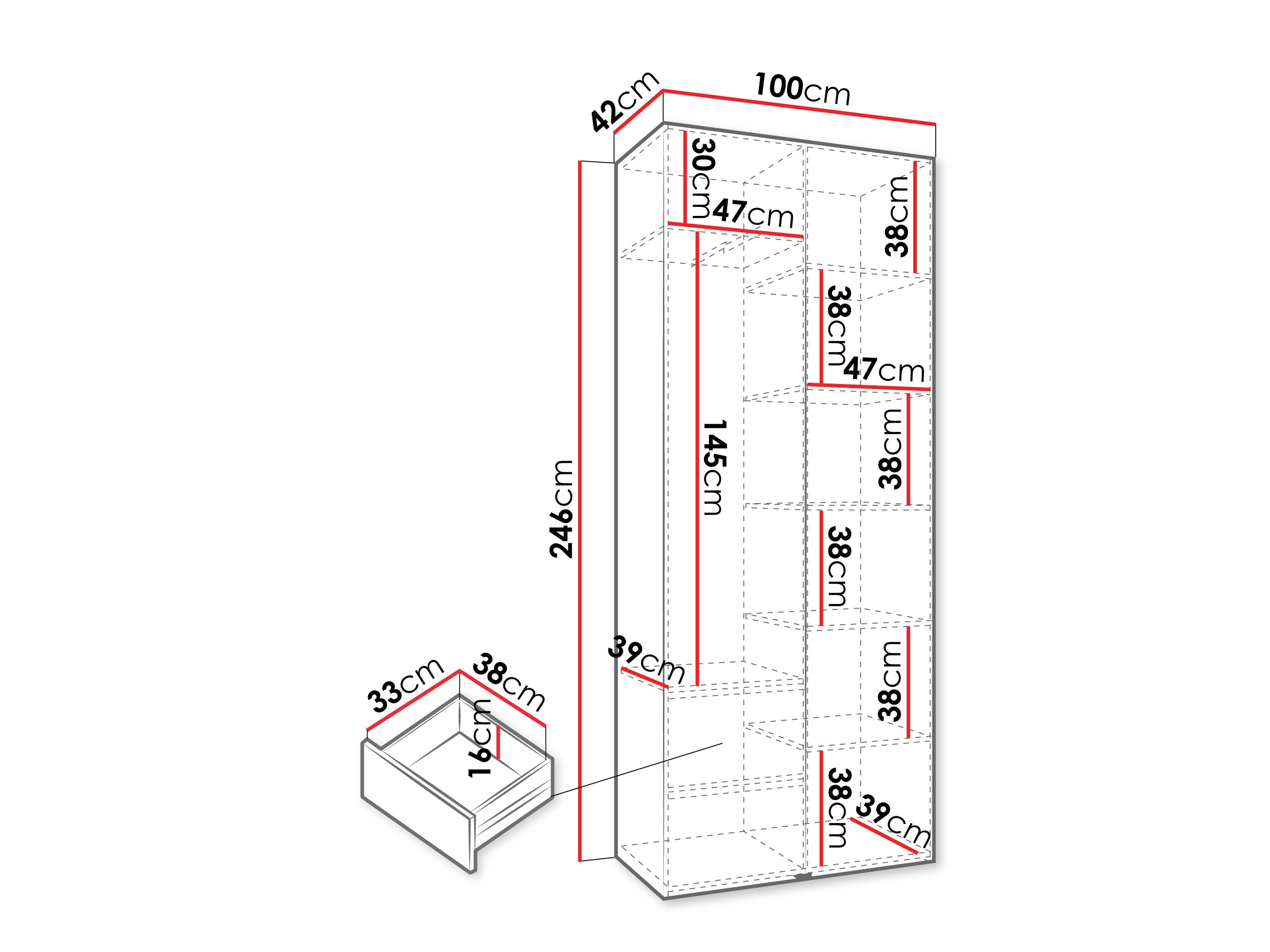 Kledingkast Hartford 569 (Wit)