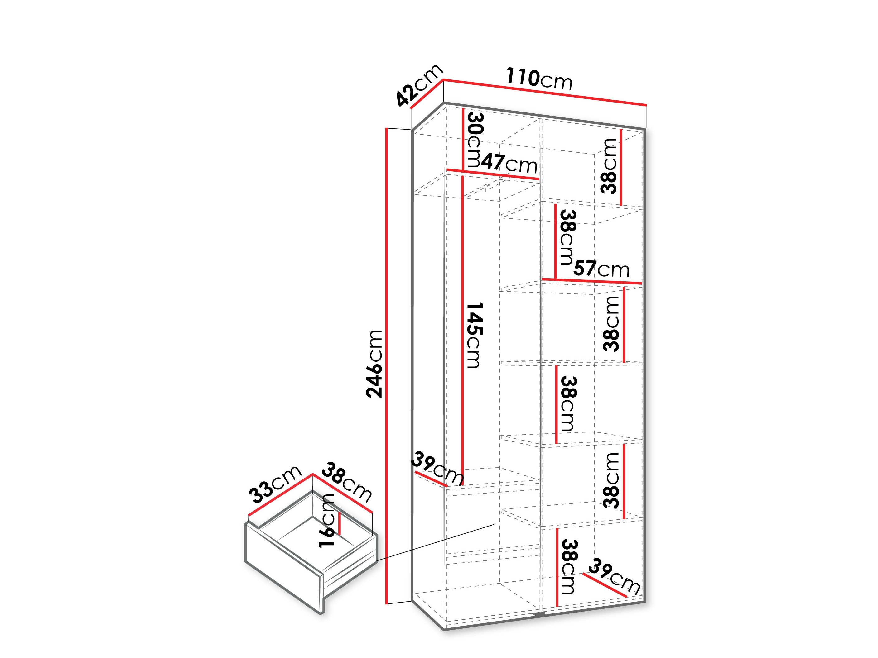 Kledingkast Hartford 569 (Wit)