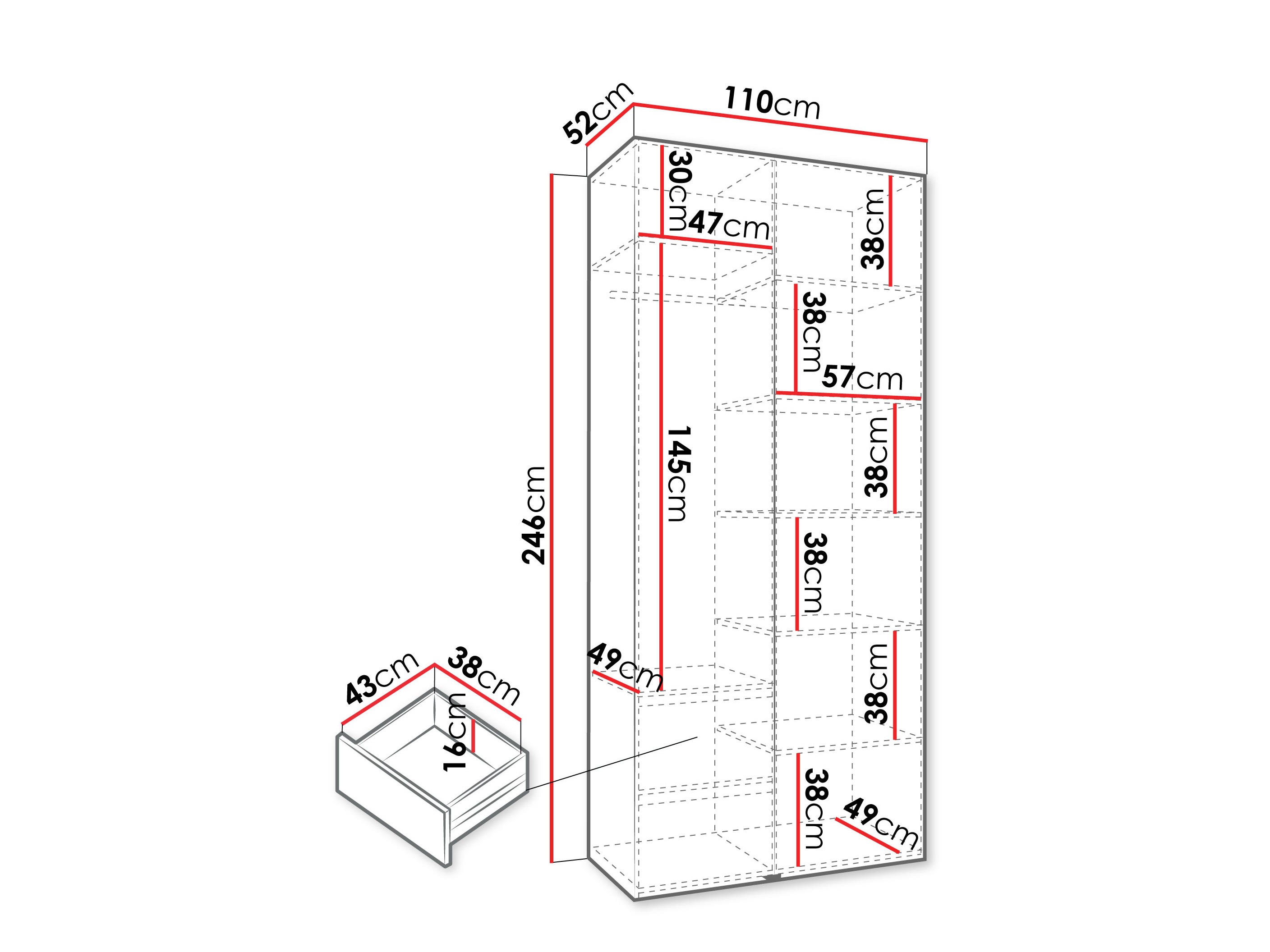 Kledingkast Hartford 569 (Wit)