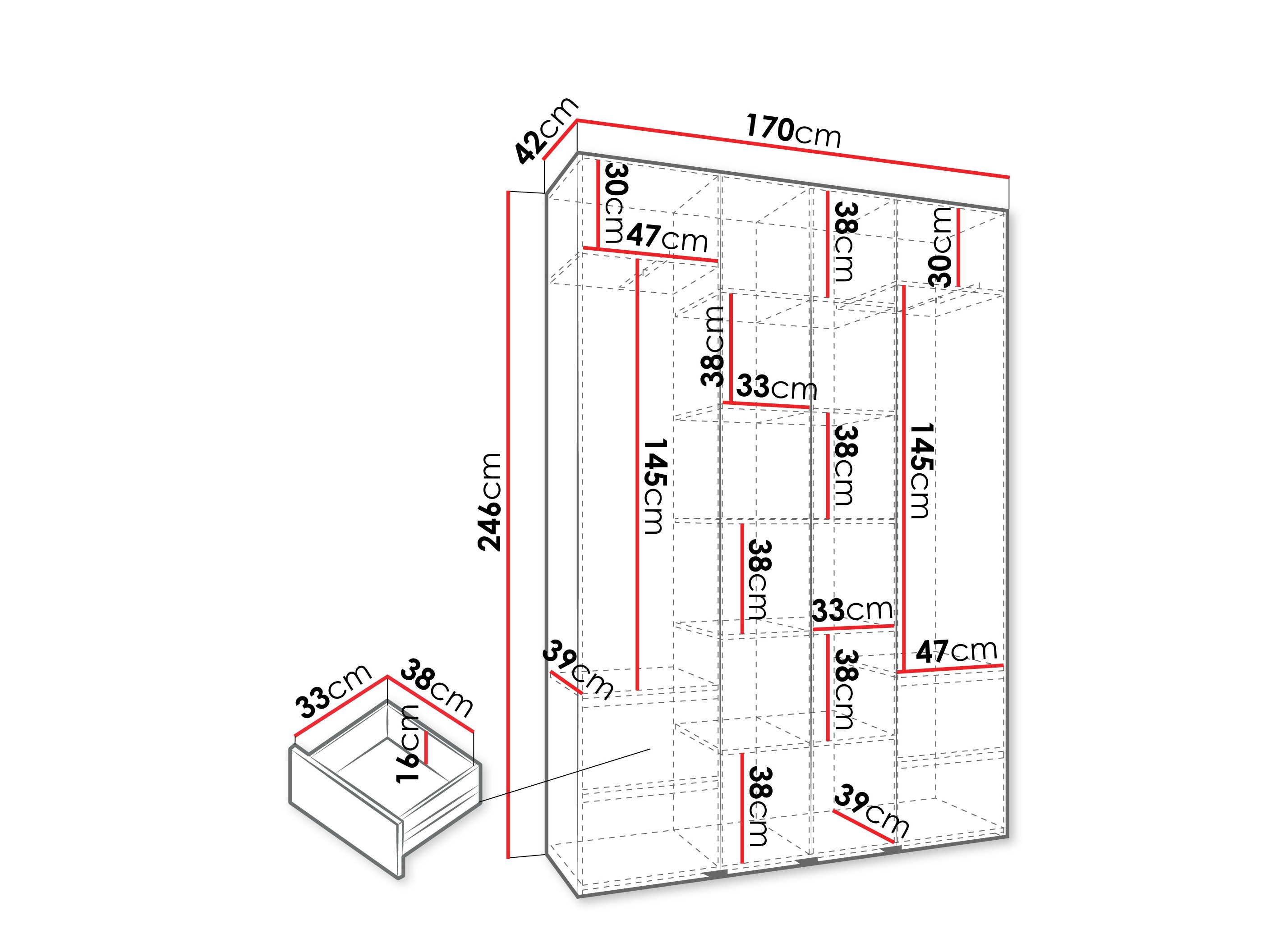 Kledingkast Hartford 570 (Wit)