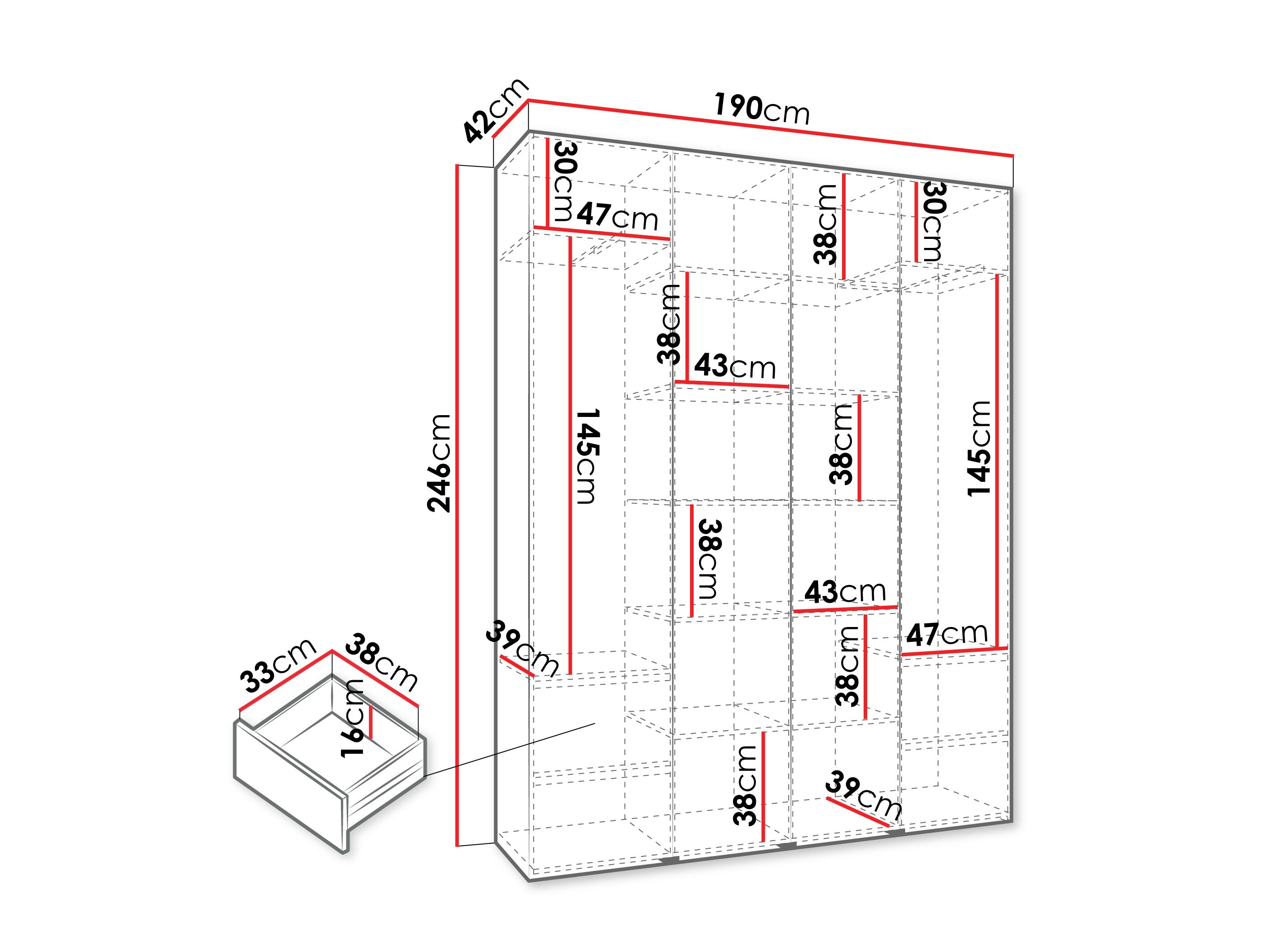 Kledingkast Hartford 570 (Wit)
