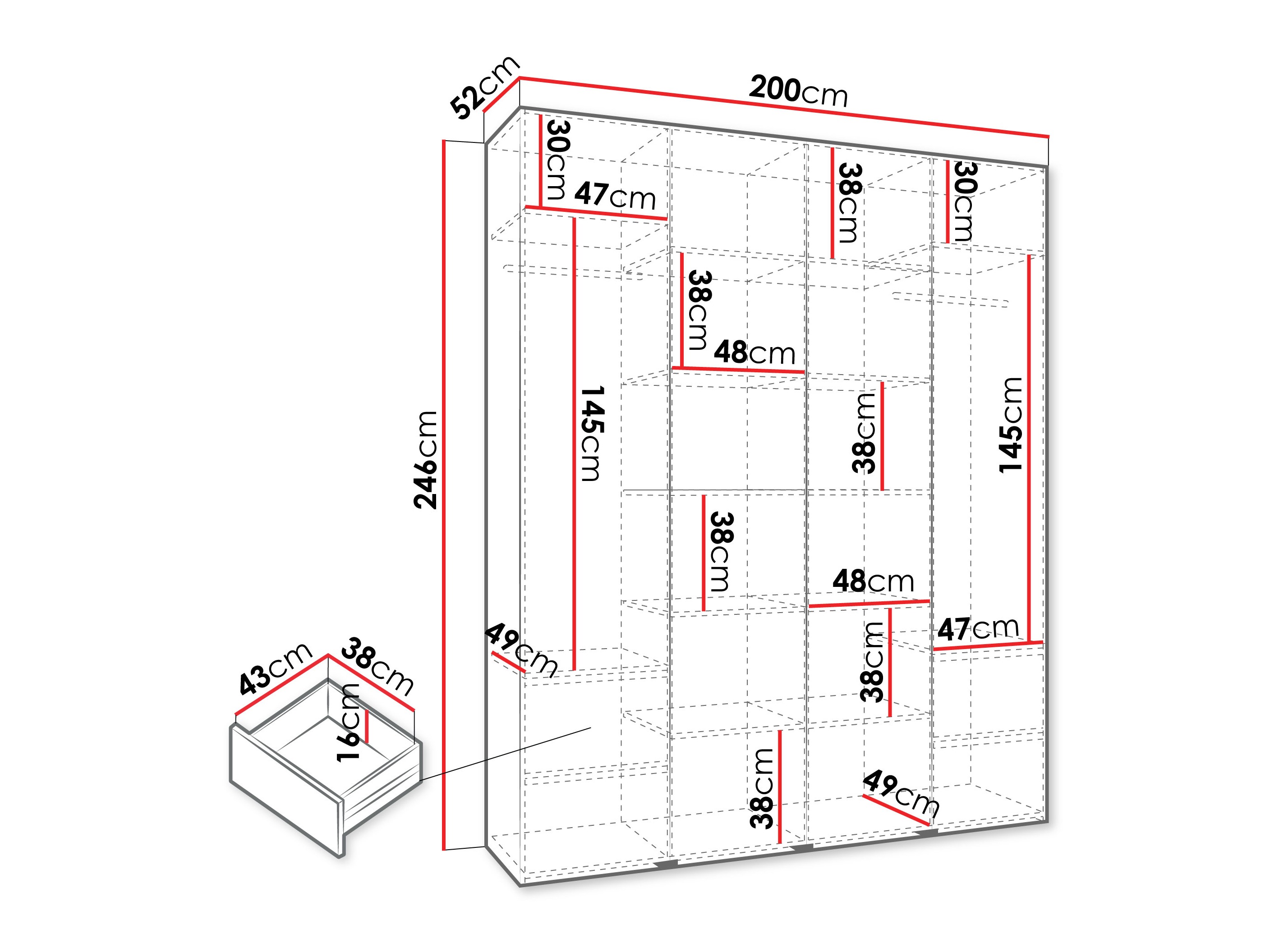 Kledingkast Hartford 570 (Wit)